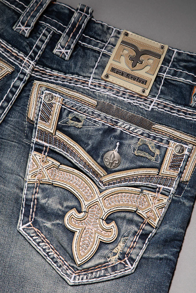 Eggplant Bootcut Jeans in Medium Blue - Image 9