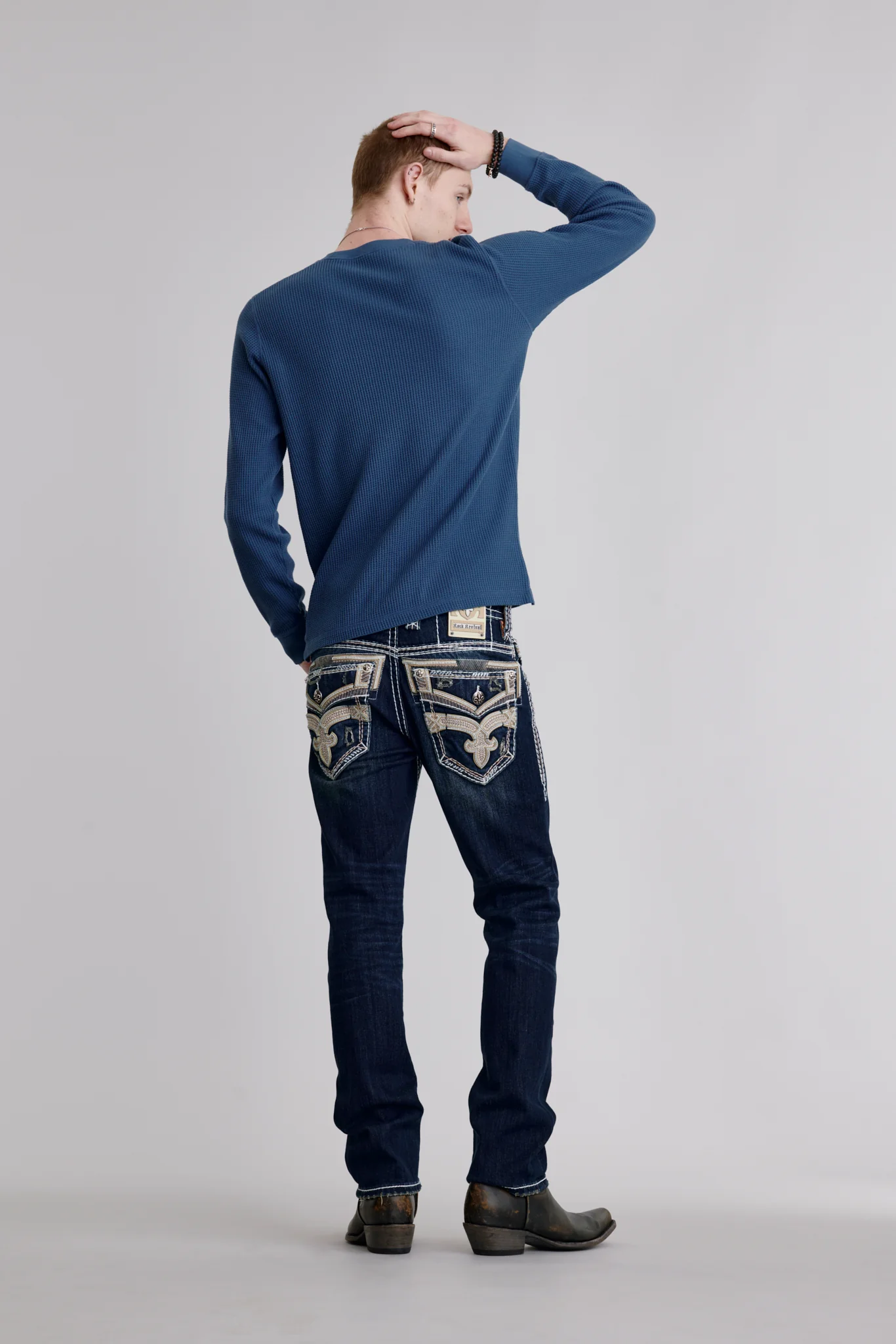Eggplant Straight Jeans in Dark Blue - Image 3