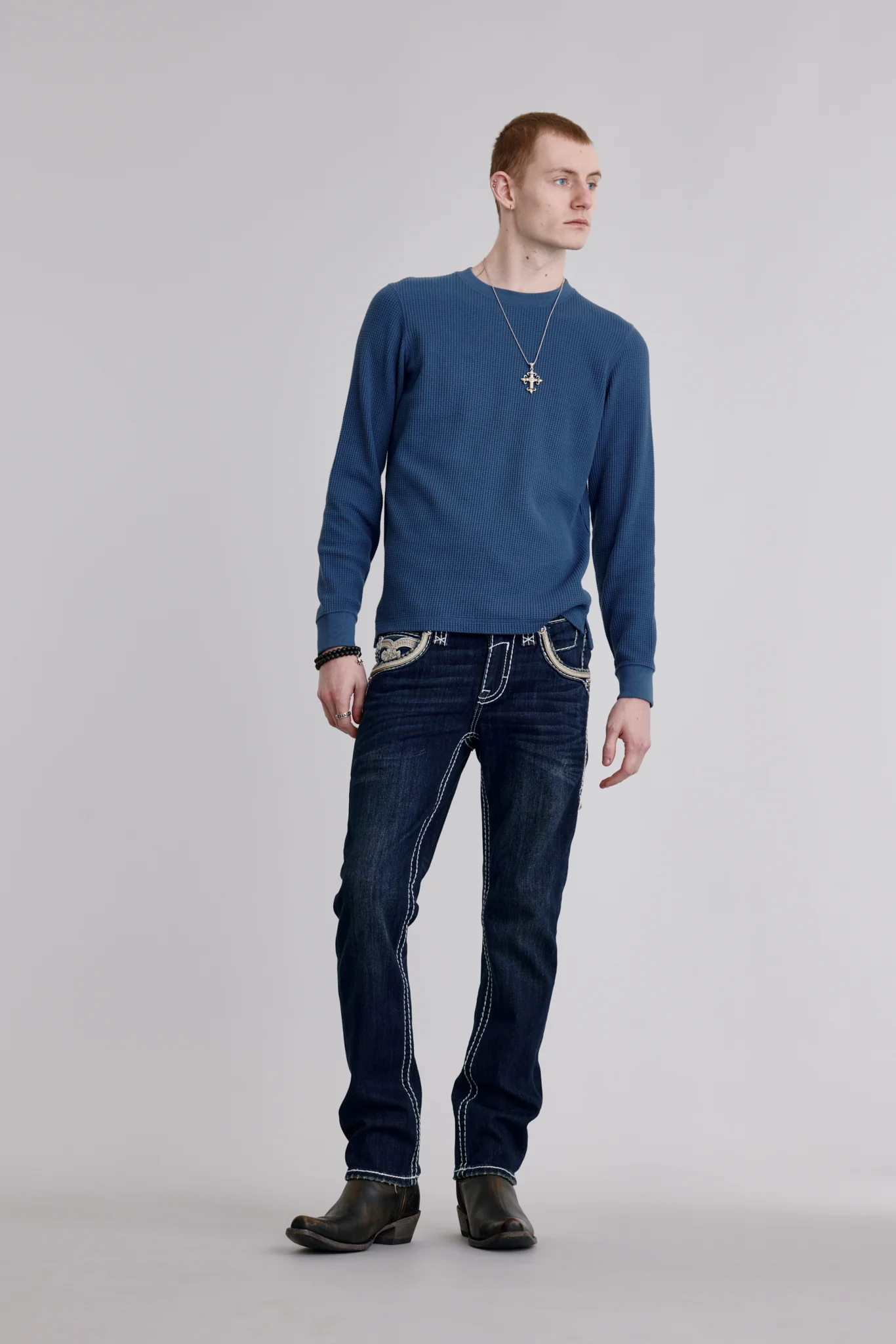 Eggplant Straight Jeans in Dark Blue - Image 5