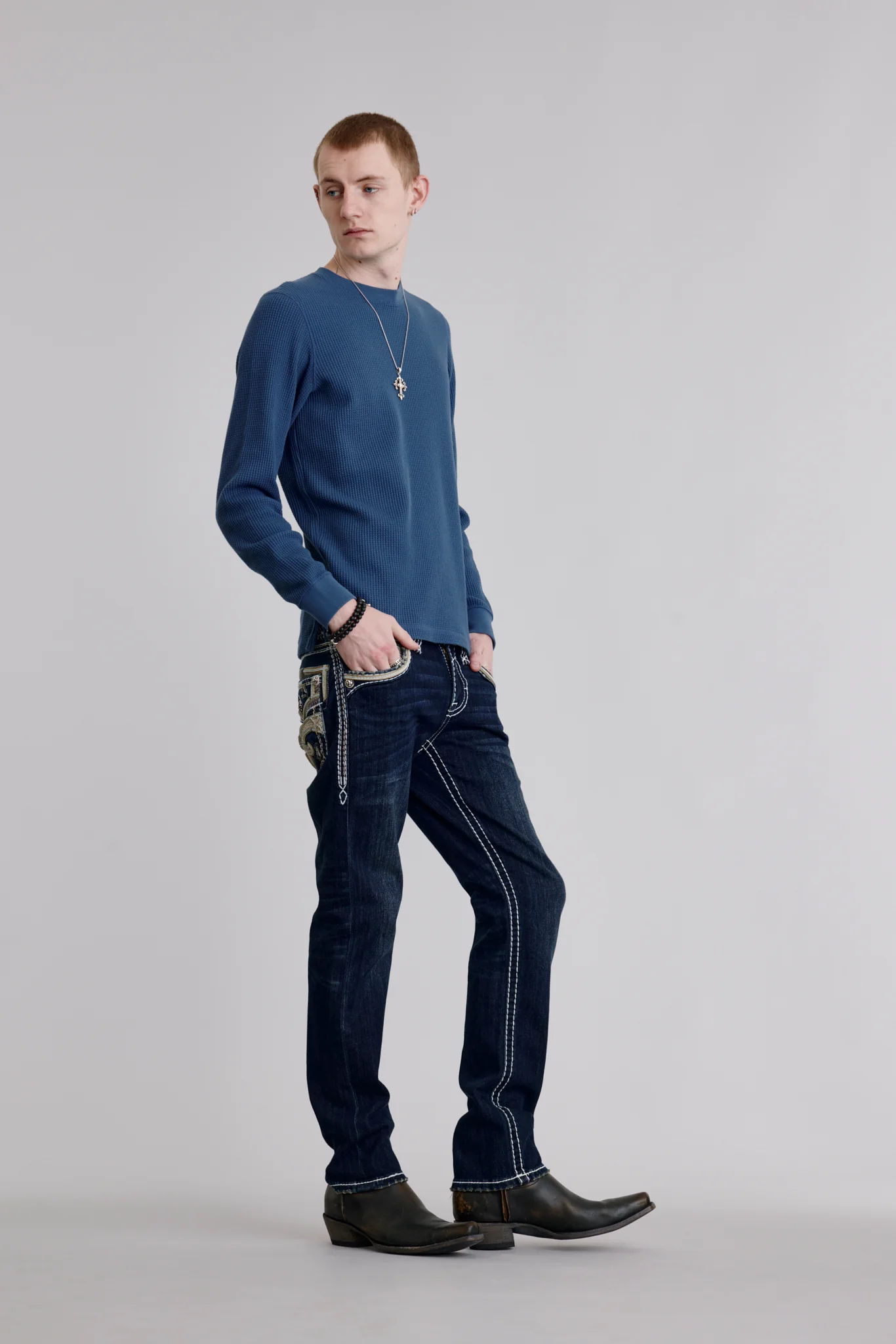 Eggplant Straight Jeans in Dark Blue - Image 6