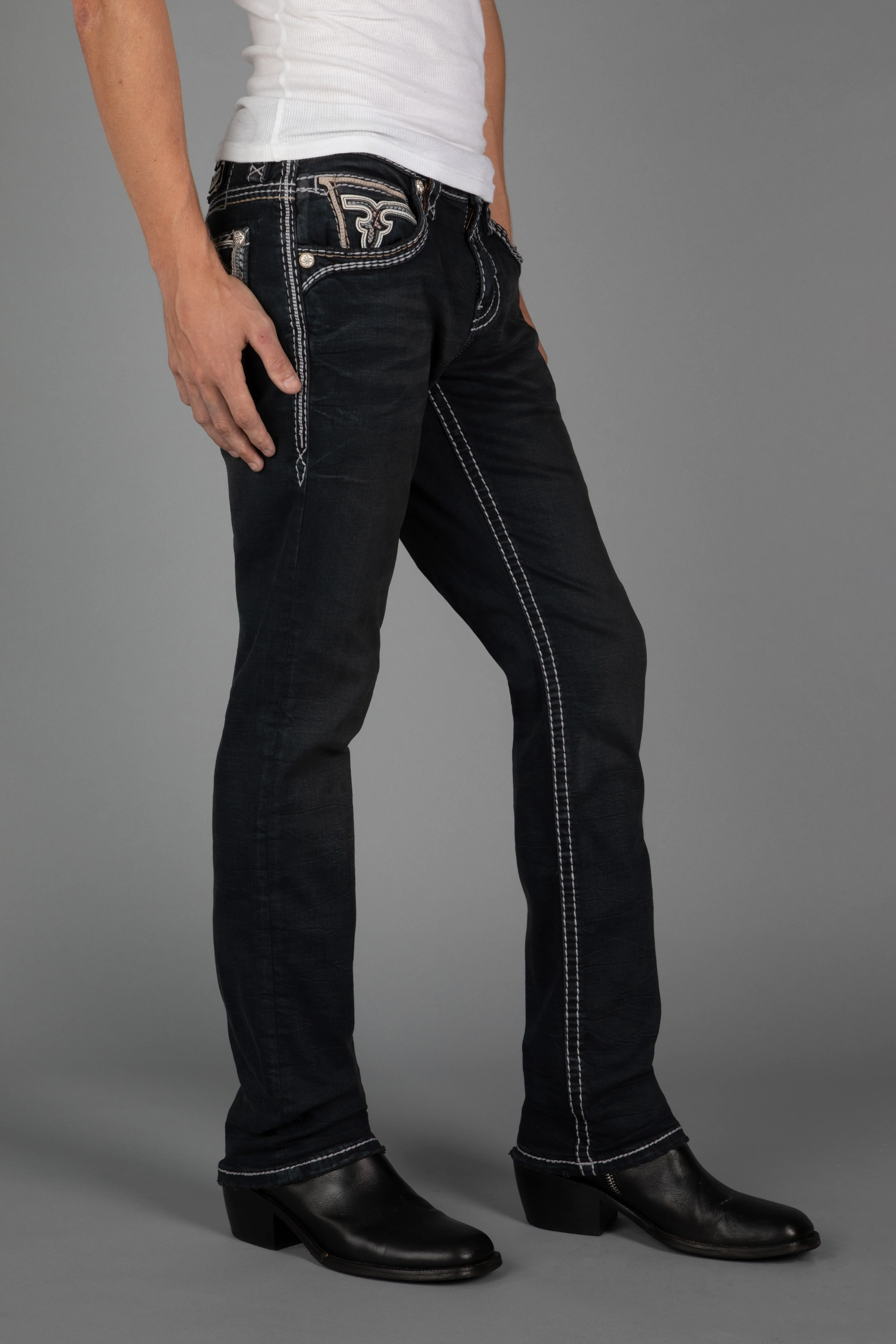 Ermias Straight Jeans in Dark Charcoal - Image 4