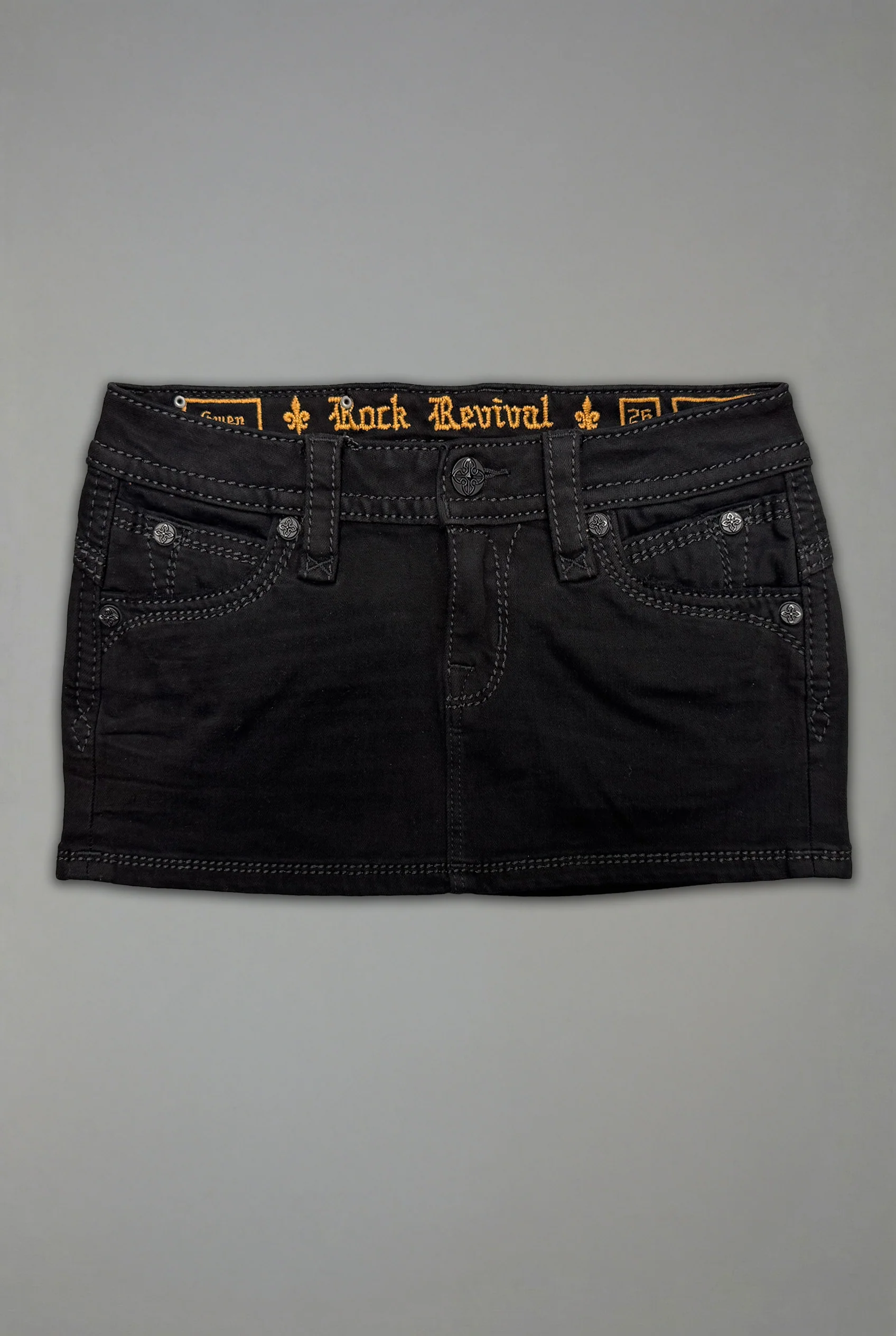 Gwen Super Low-Rise Mini Skirt in Black - Image 6