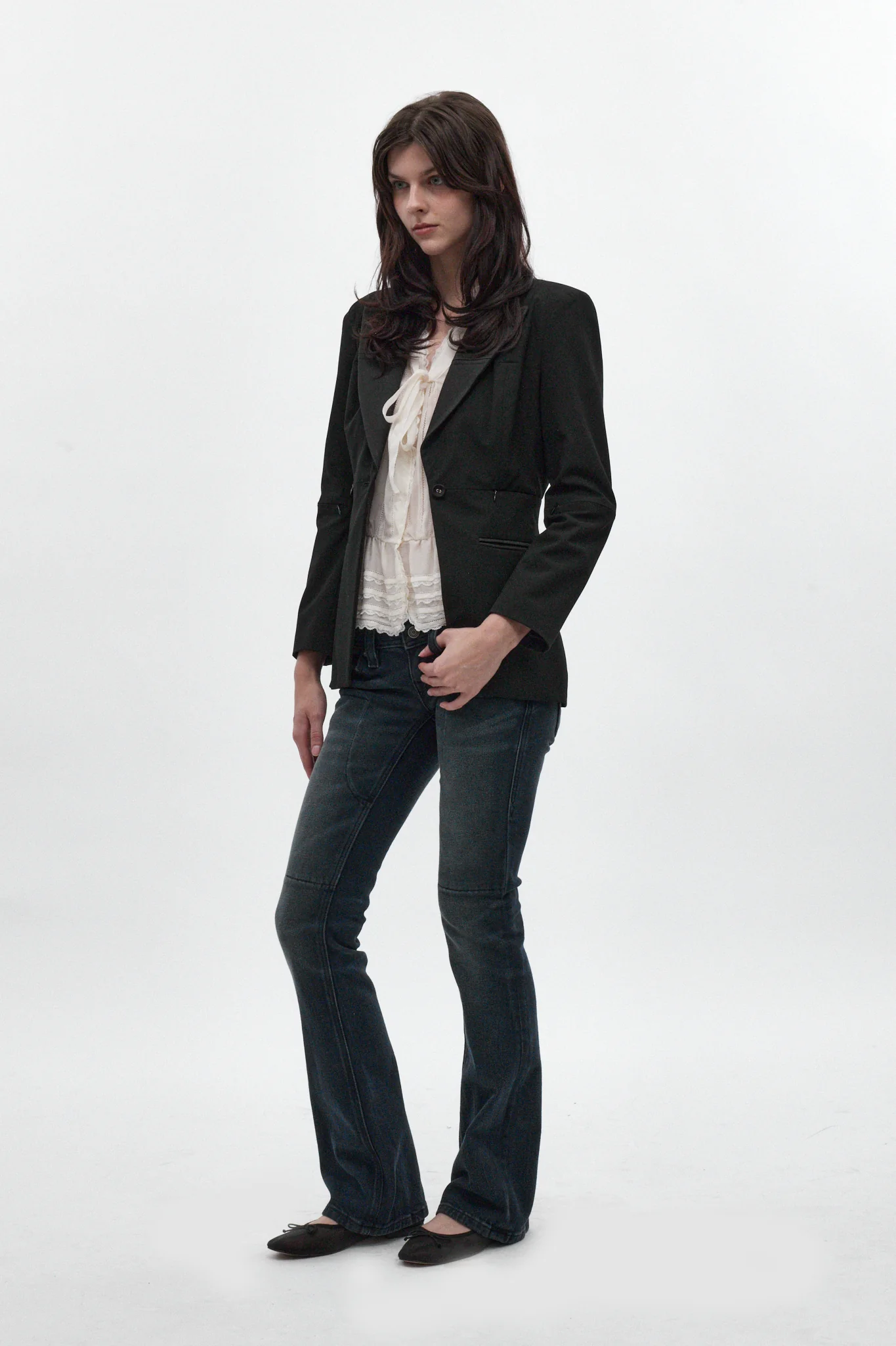 Heather Super Low-Rise Rocker Bootcut Jeans in Midnight Blue - Image 2