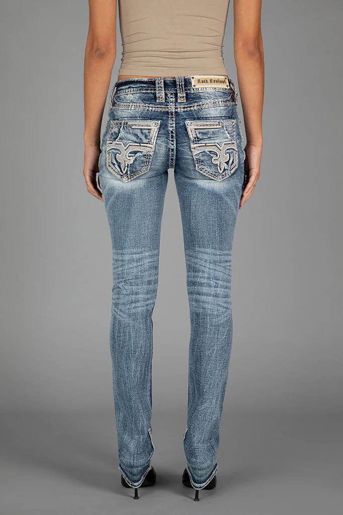 Hibiscus Straight Jeans in Medium Blue - Image 5