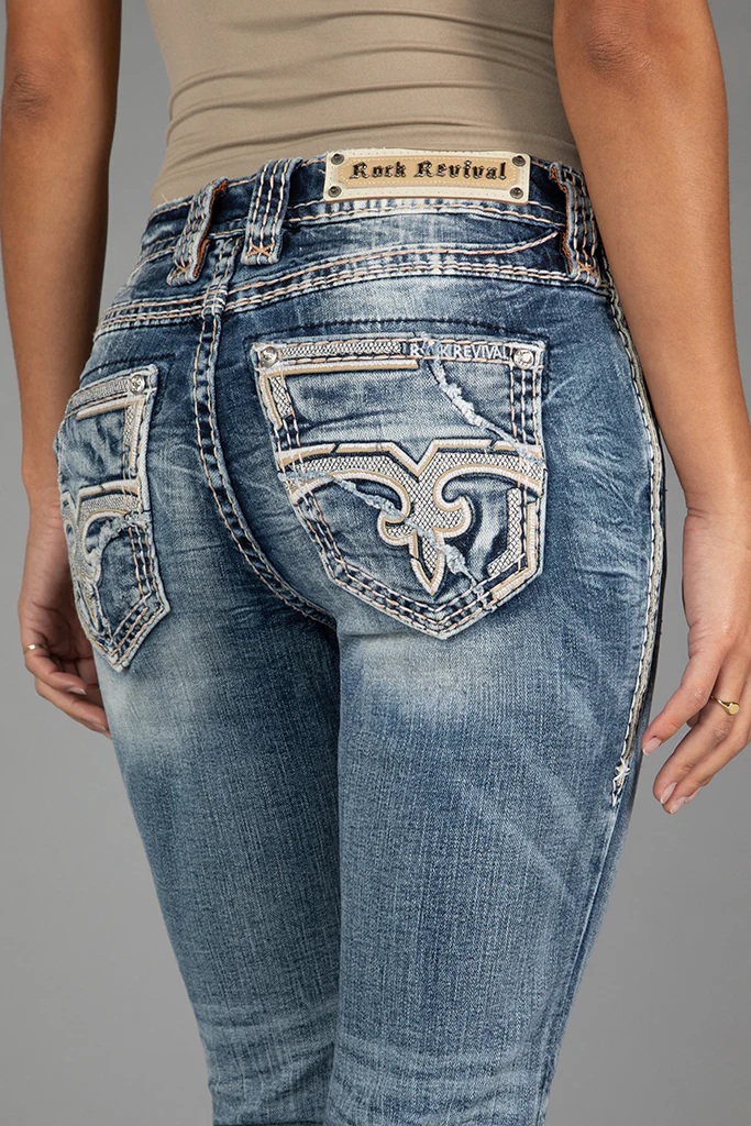 Hibiscus Straight Jeans in Medium Blue - Image 8