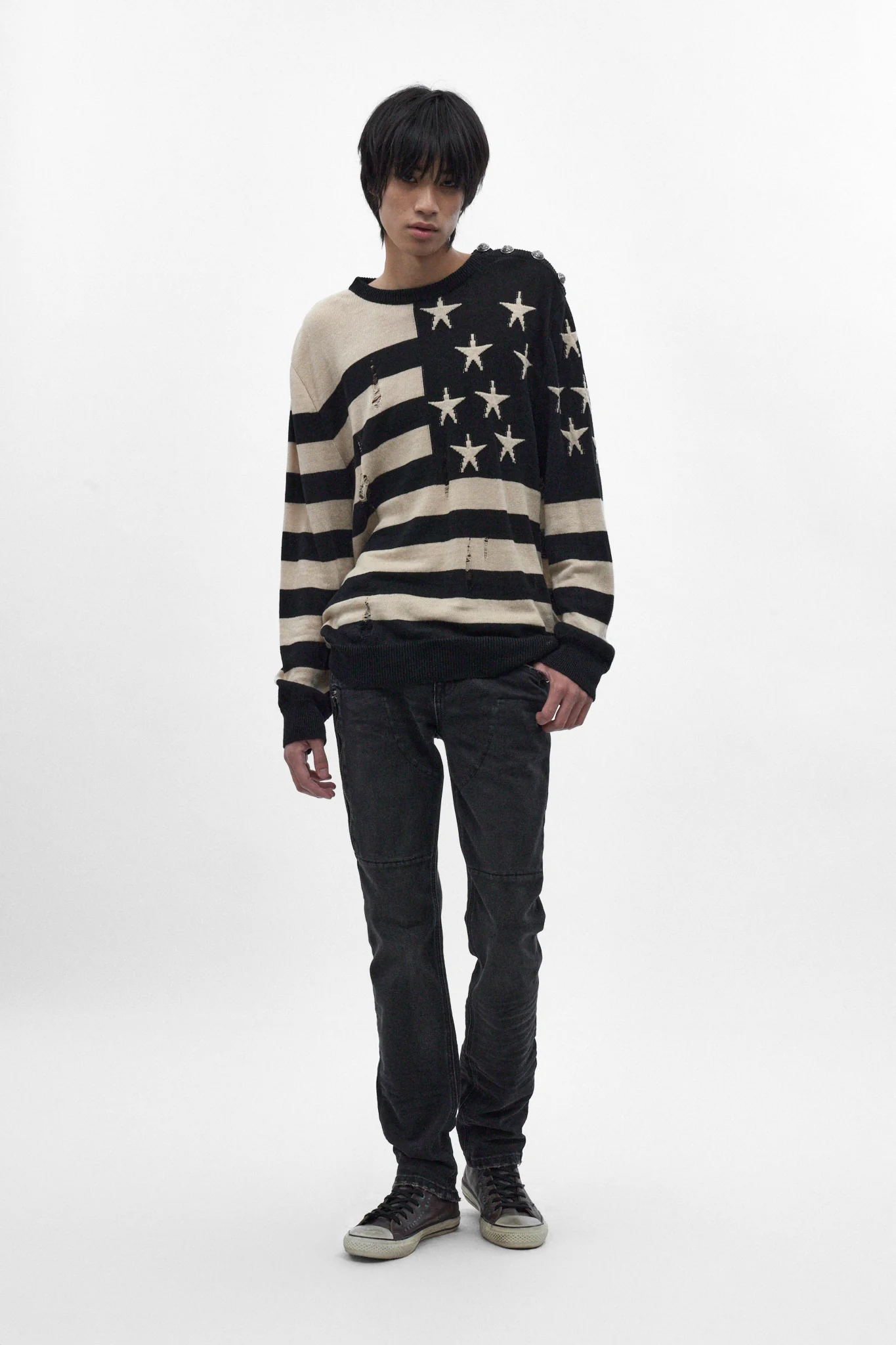 Huey Slim Jeans in Charcoal Black - Image 4