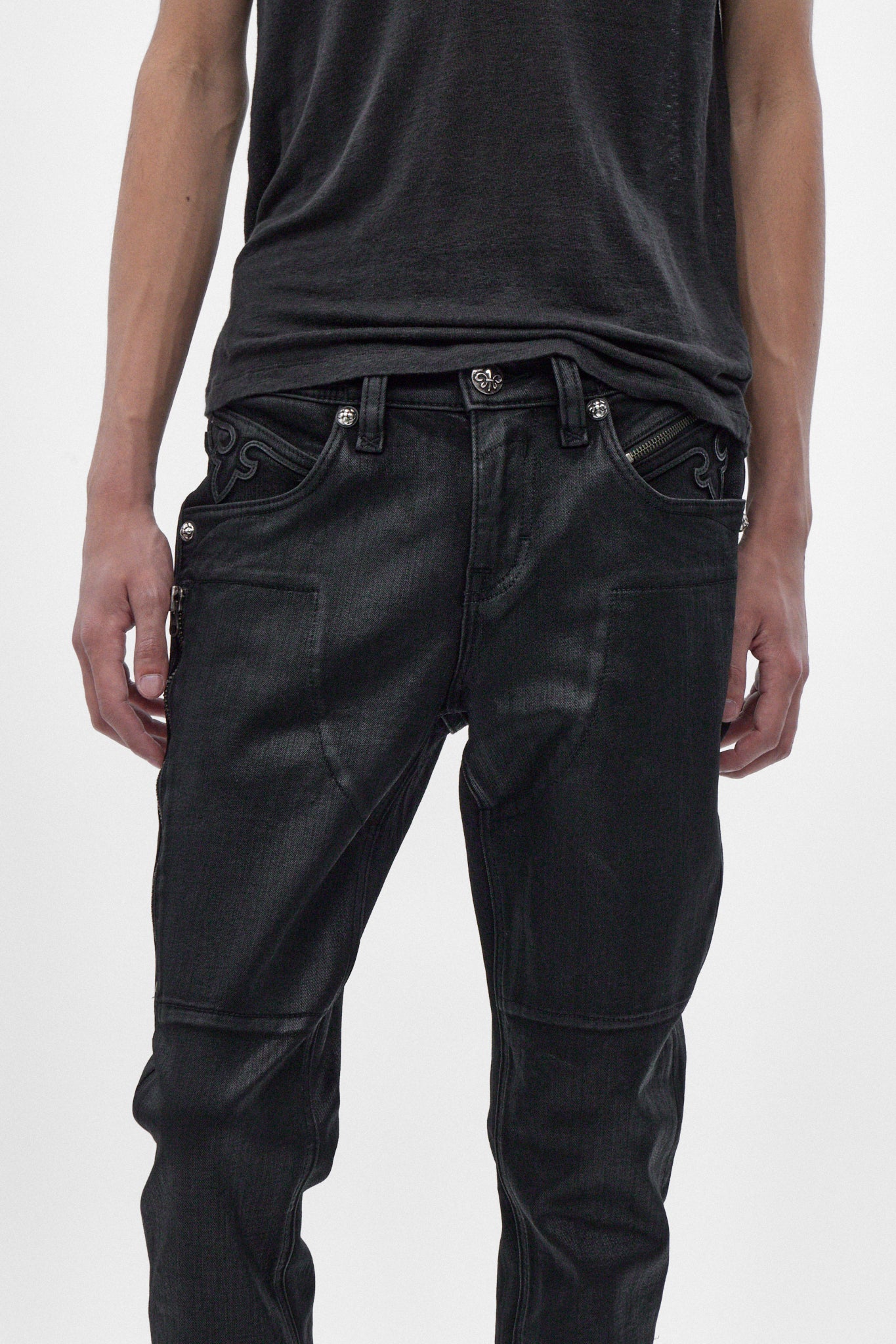 Huey Slim Jeans in Black Coating - Image 3
