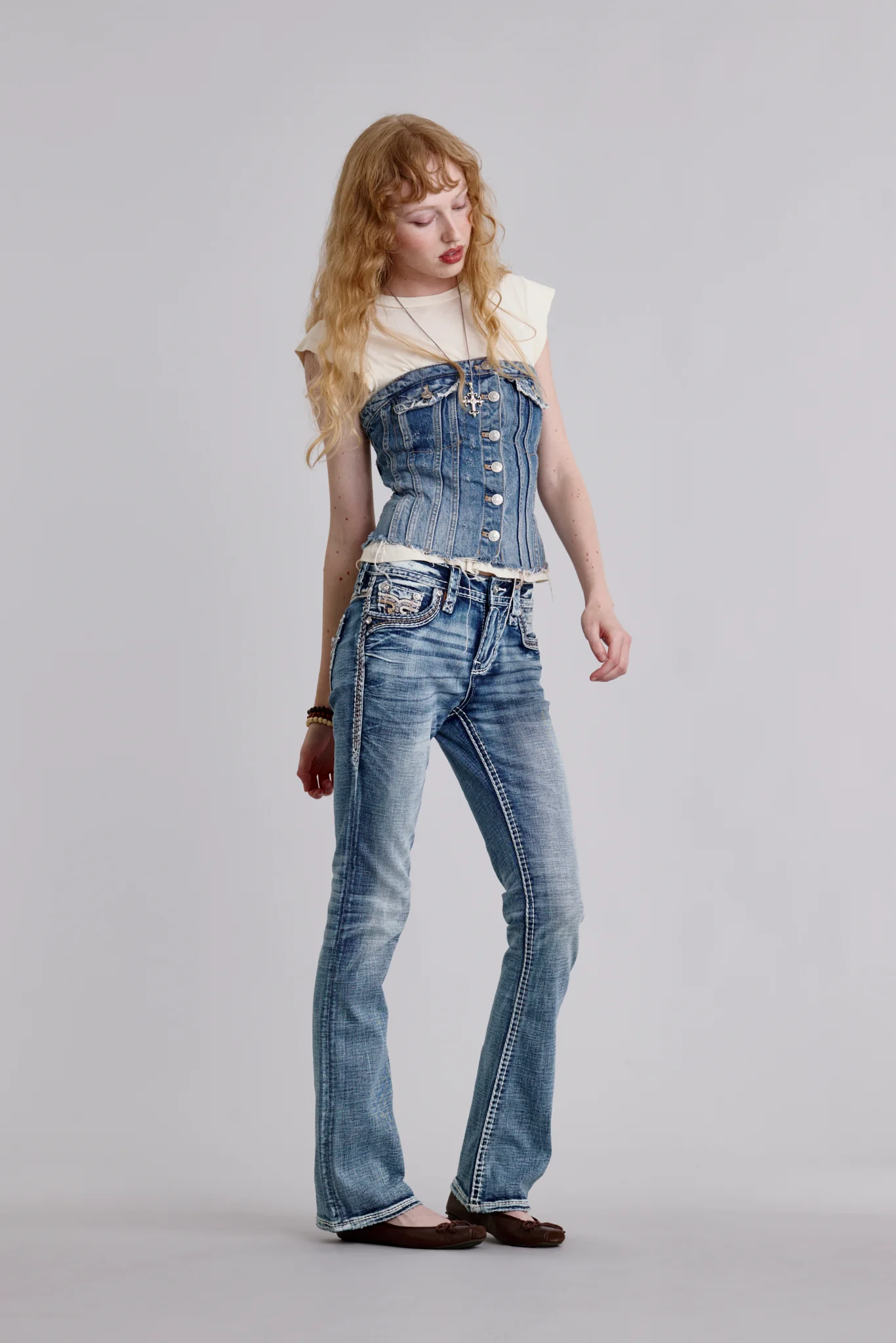 Janessa Bootcut Jeans in Medium Blue - Image 3