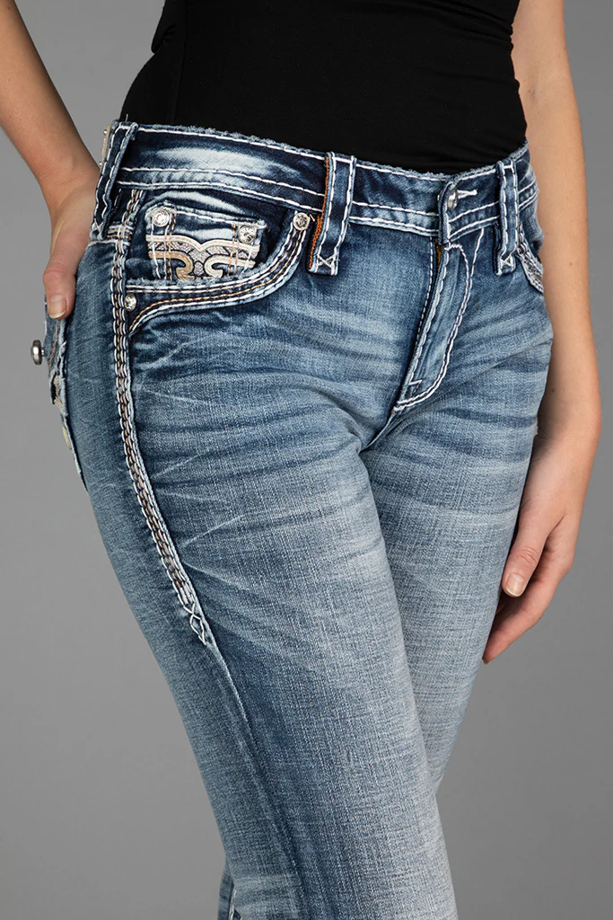 Janessa Bootcut Jeans in Medium Blue - Image 7