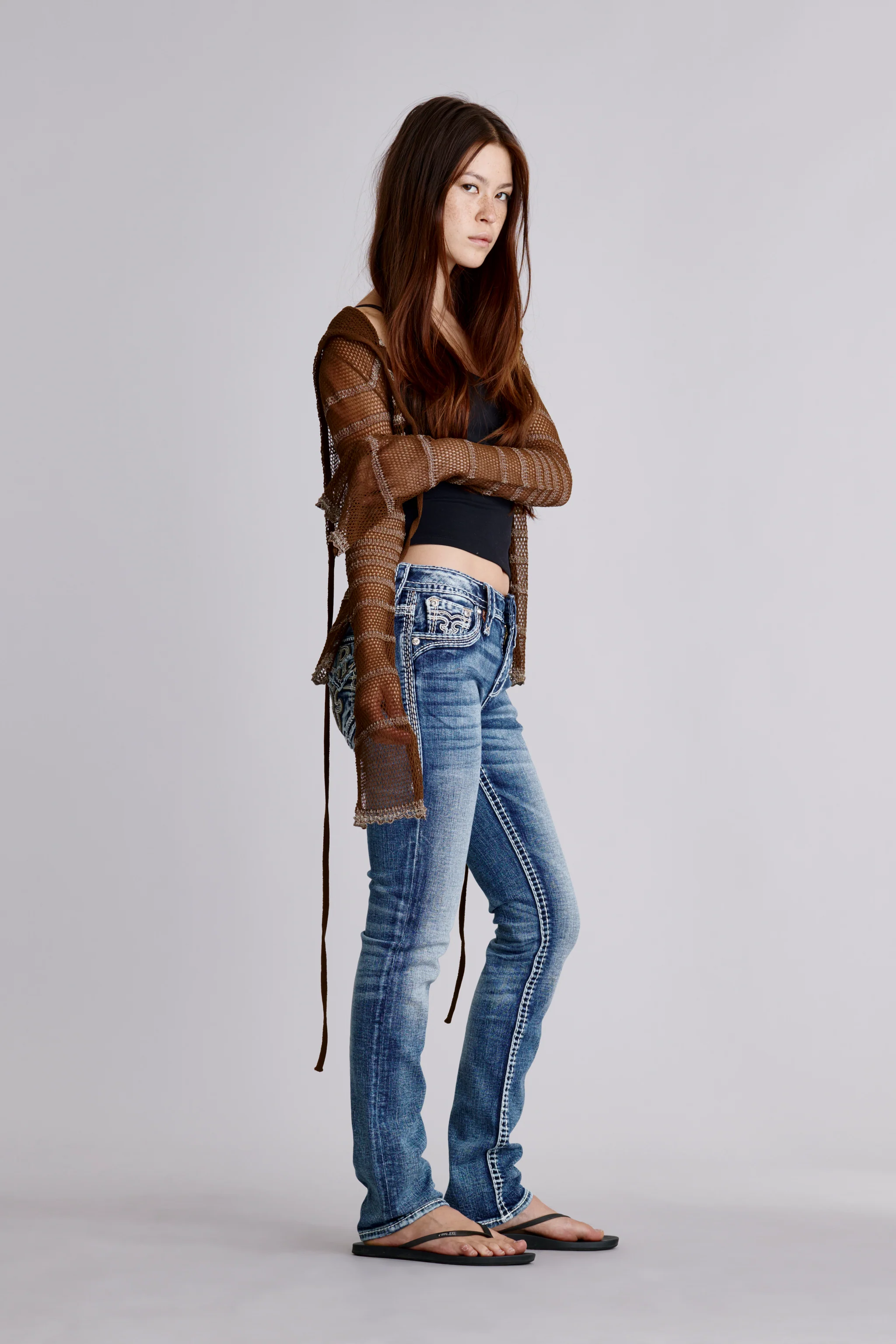 Janessa Straight Jeans in Medium Blue