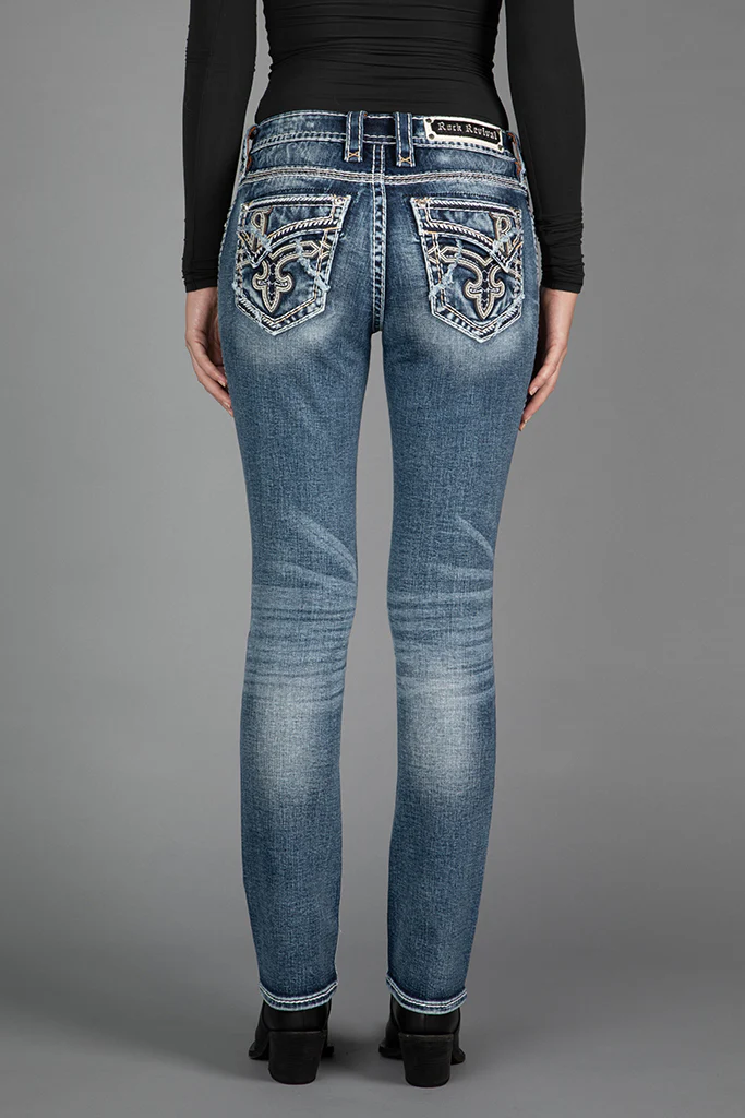 Janessa Straight Jeans in Medium Blue - Image 4