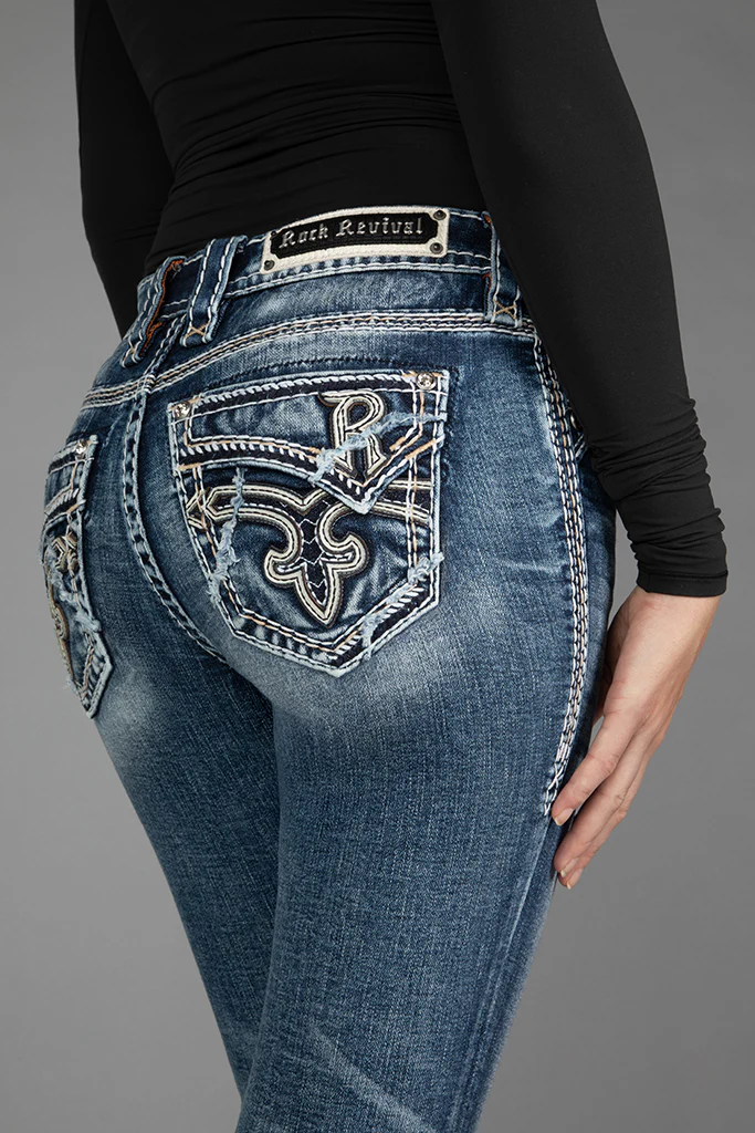 Janessa Straight Jeans in Medium Blue - Image 7