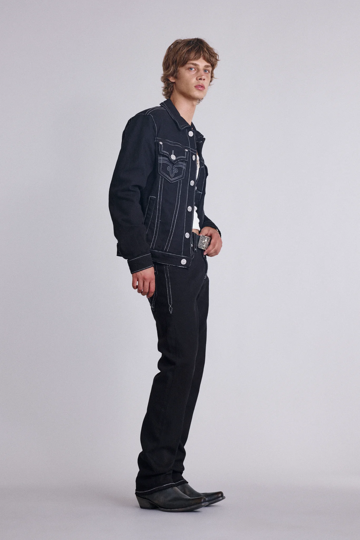 Jegor Denim Jacket in Black - Image 3