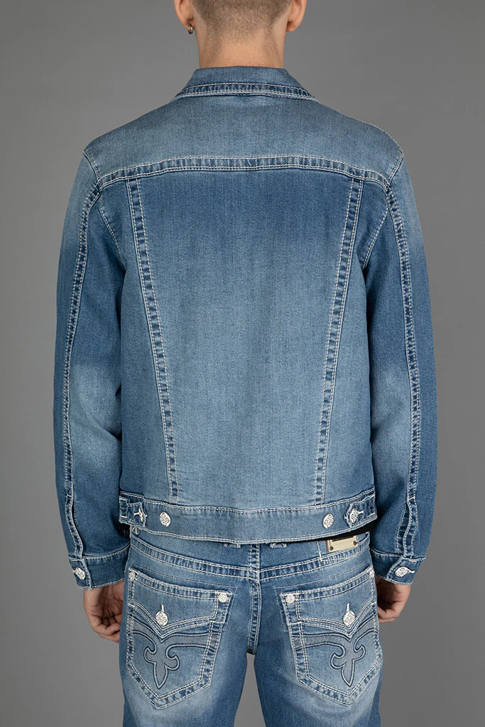 Jegor Denim Jacket in Medium Blue - Image 3