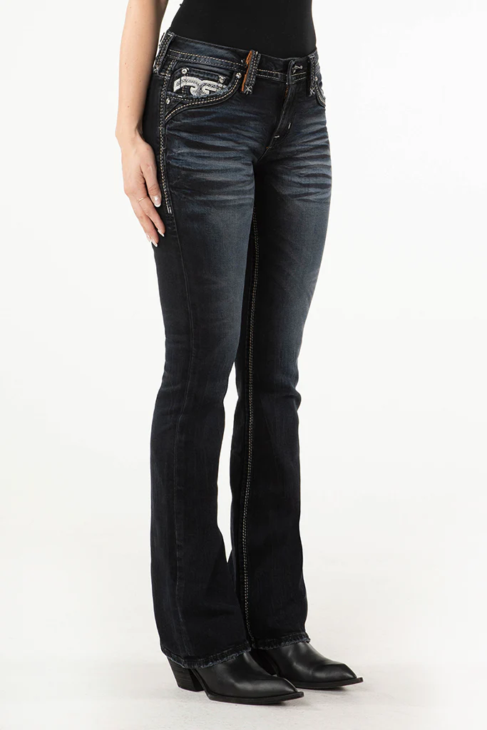 Jesika Bootcut Jeans in Dark Wash - Image 7