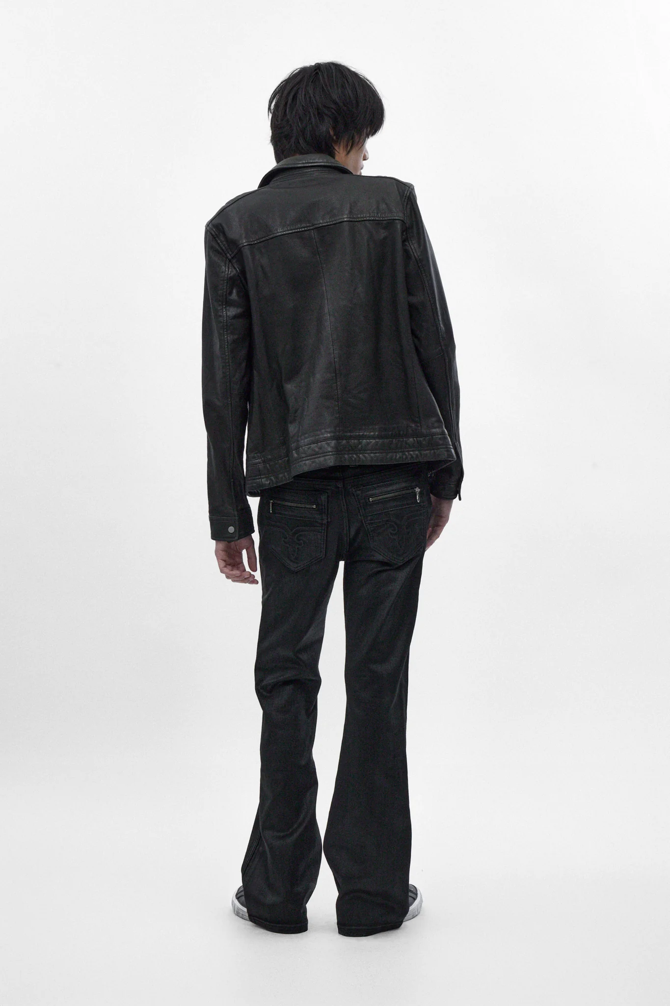 Jon Slim Flare Jeans in Black Coating - Image 4