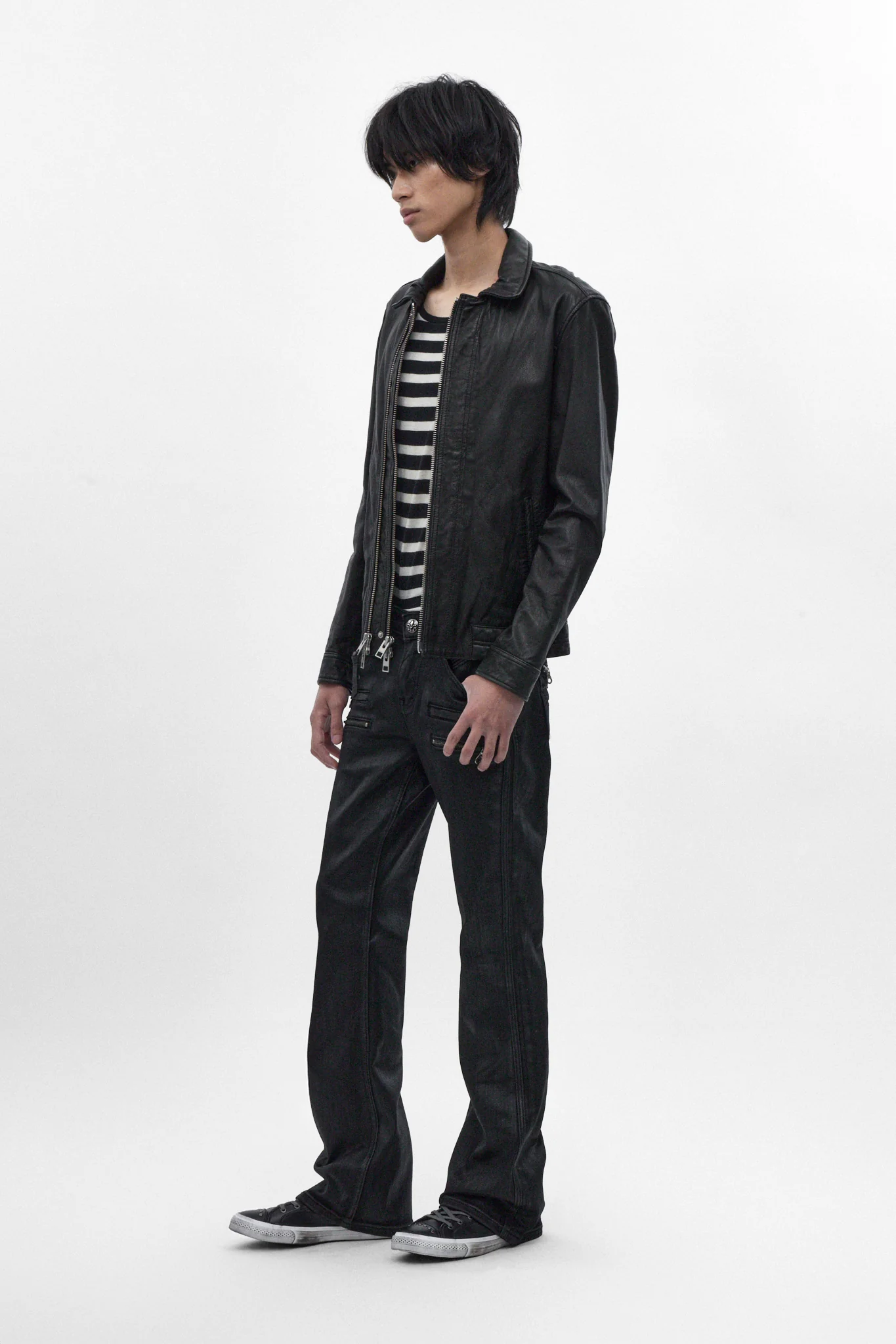 Jon Slim Flare Jeans in Black Coating - Image 5