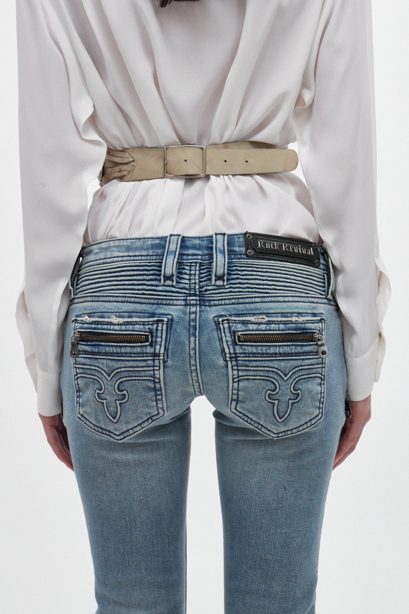 Joplin Super Low-Rise Flare Jeans in Medium Blue II - Image 5