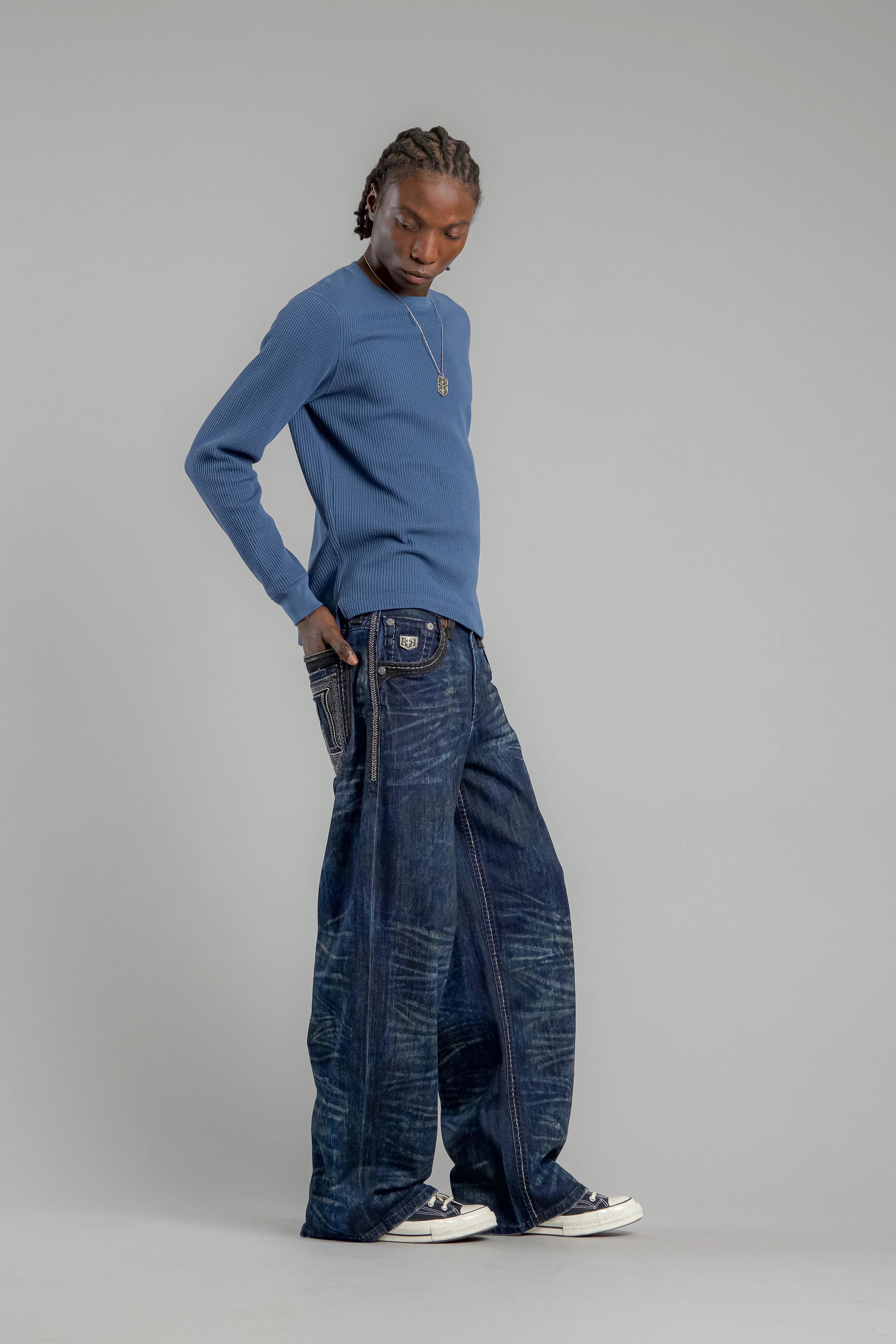 Jorrit Relaxed Baggy 3 Jeans in Dark Blue - Image 4