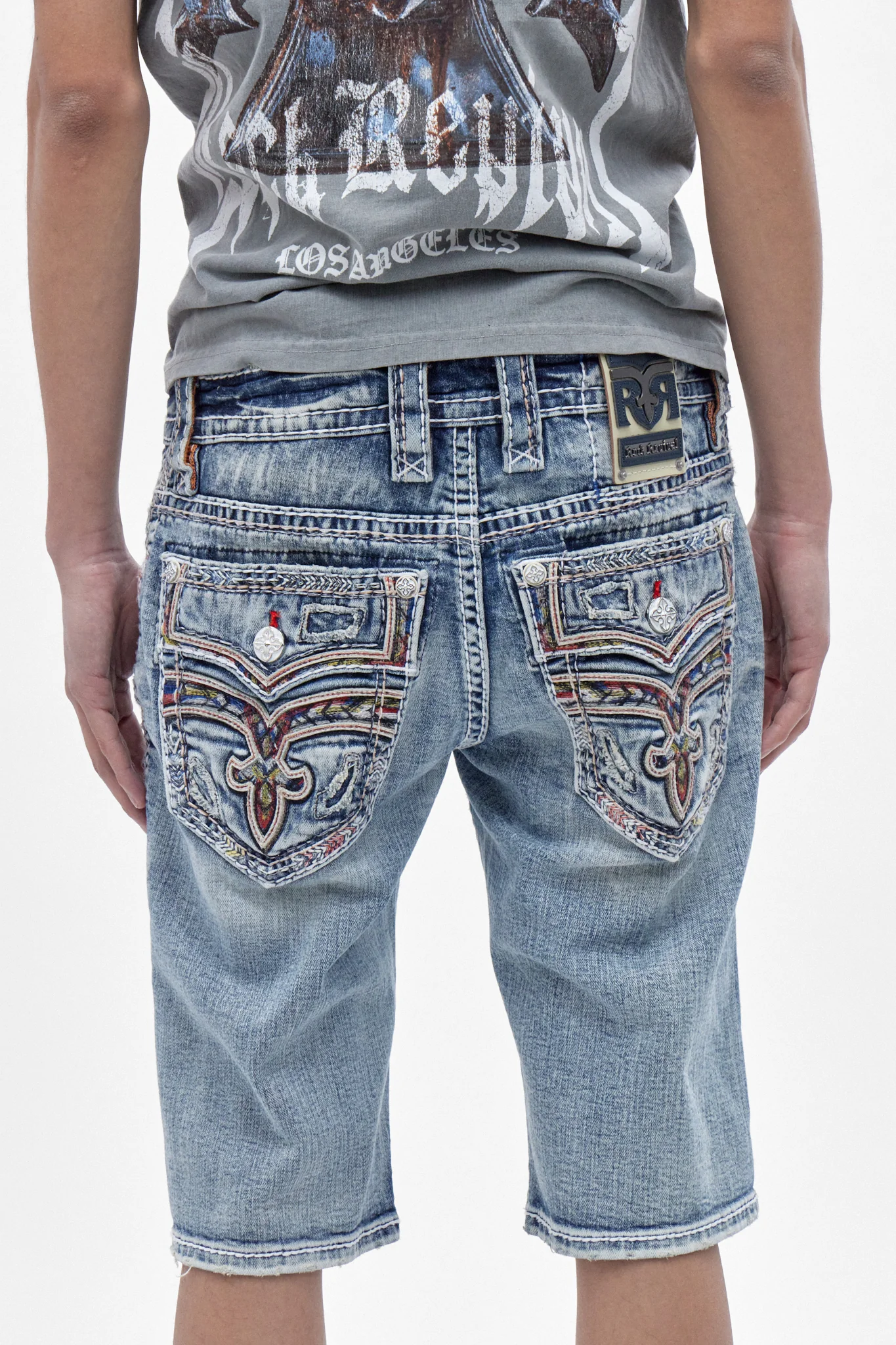 Justice Denim Shorts in Medium Blue - Image 2