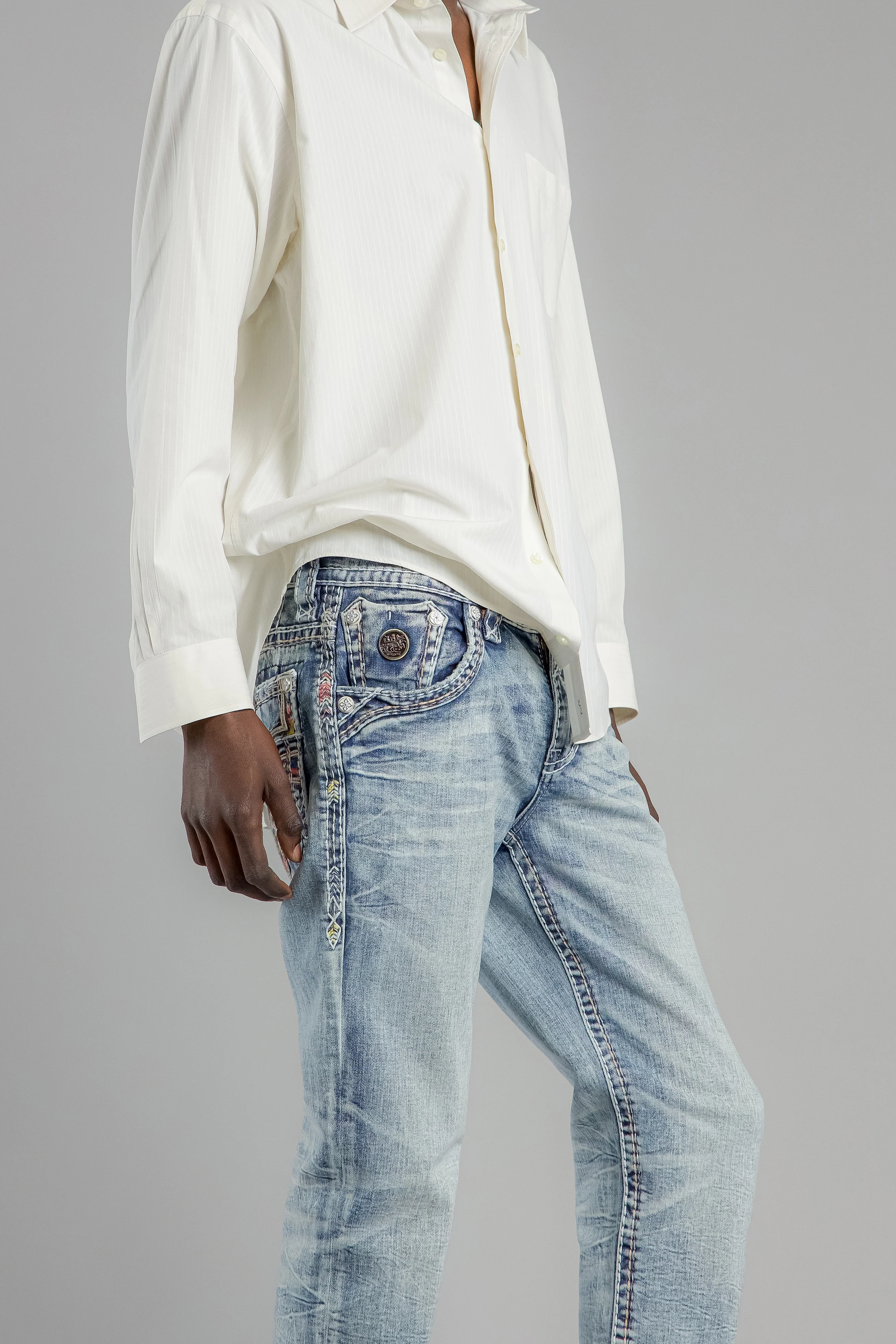 Justice Straight Jeans in Light Blue - Image 5