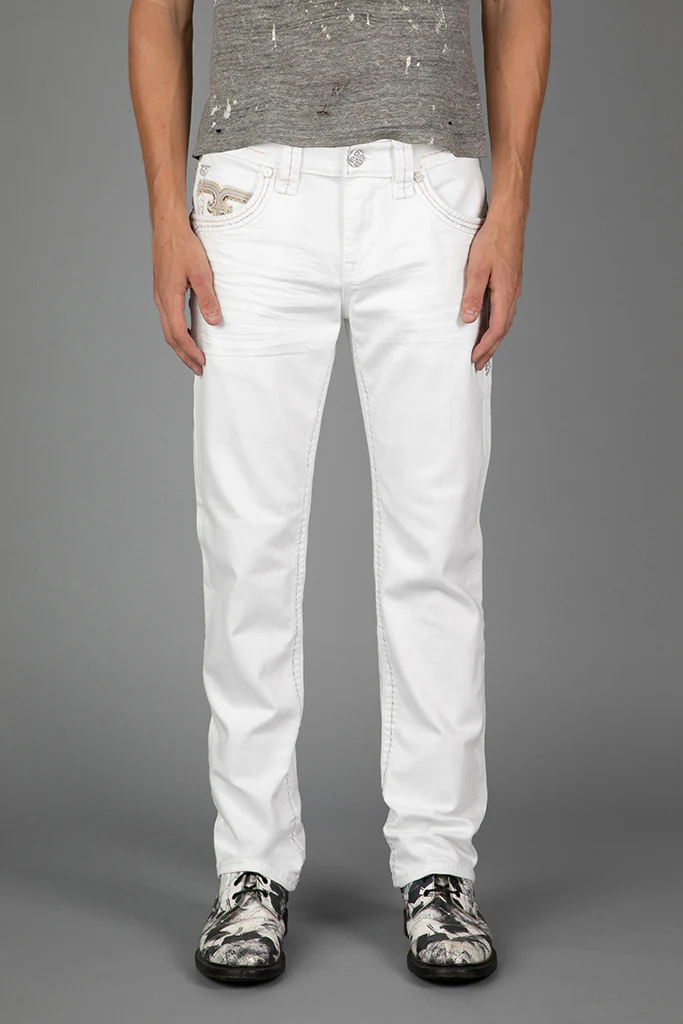 Justinn Straight Jeans in Blanc - Image 3