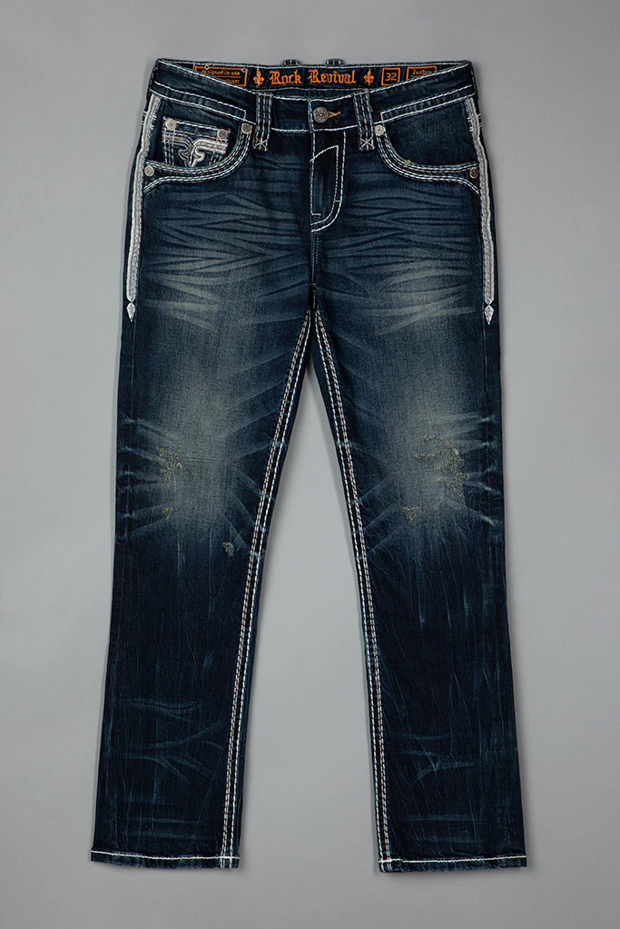 Justyn Straight Jeans in Dark Blue - Image 5