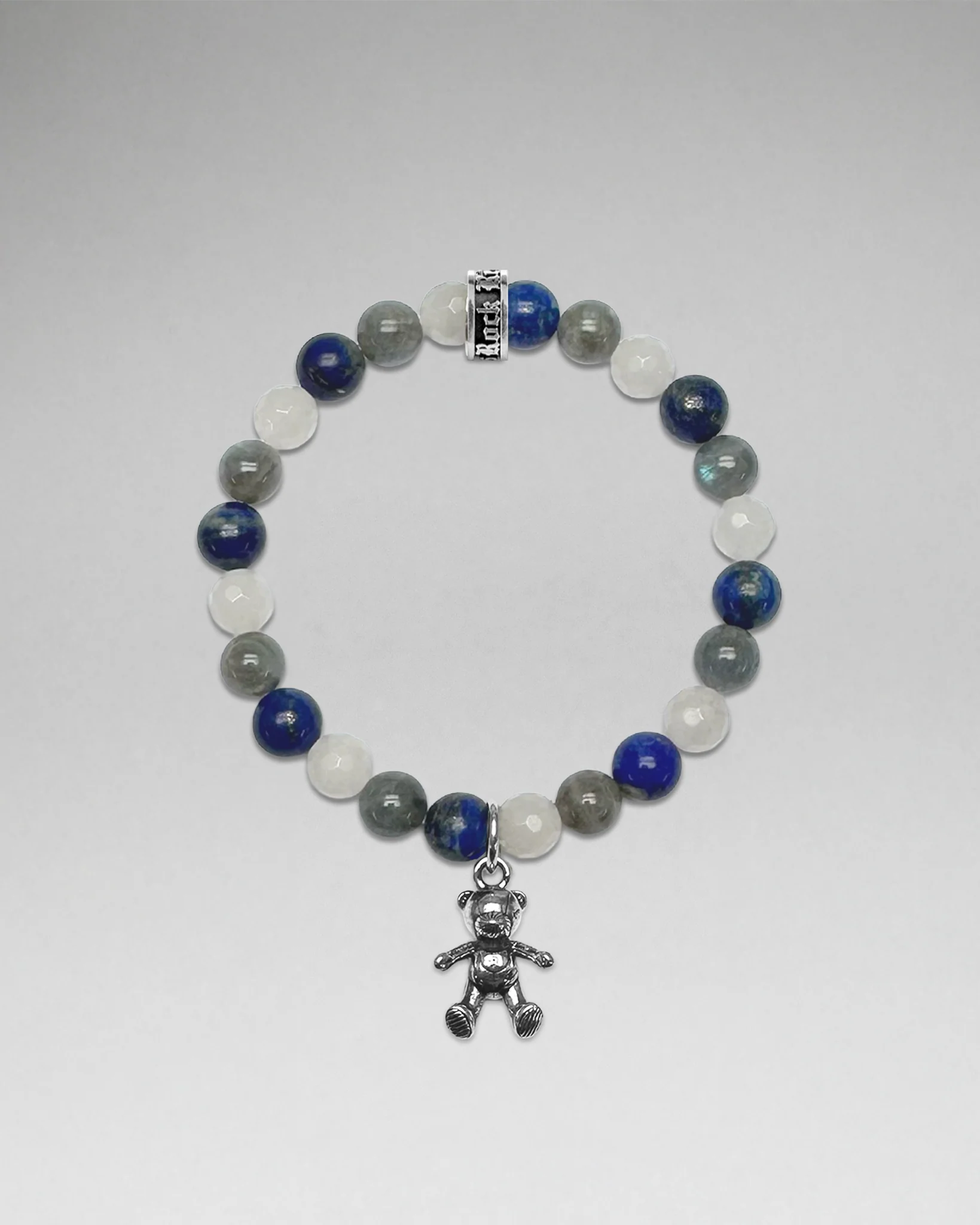 Beaded Bracelet W/ Bear Dangle Charm (8mm) - Image 2