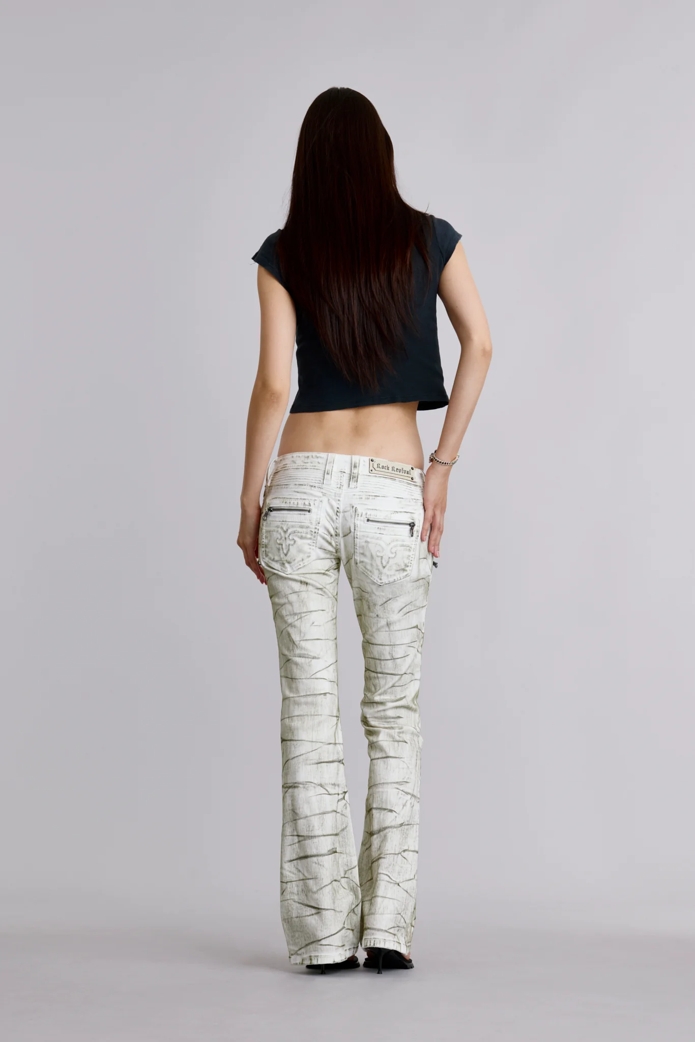 Kamil Super Low-Rise Moto Bootcut Jeans in Riot Frost - Image 2