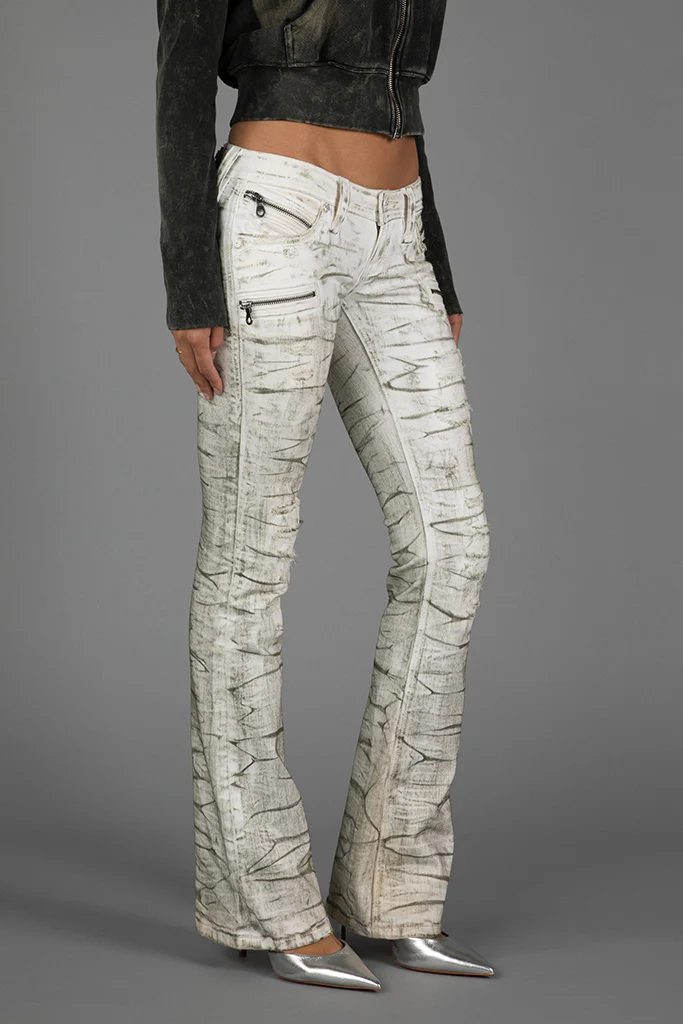 Kamil Super Low-Rise Moto Bootcut Jeans in Riot Frost - Image 6