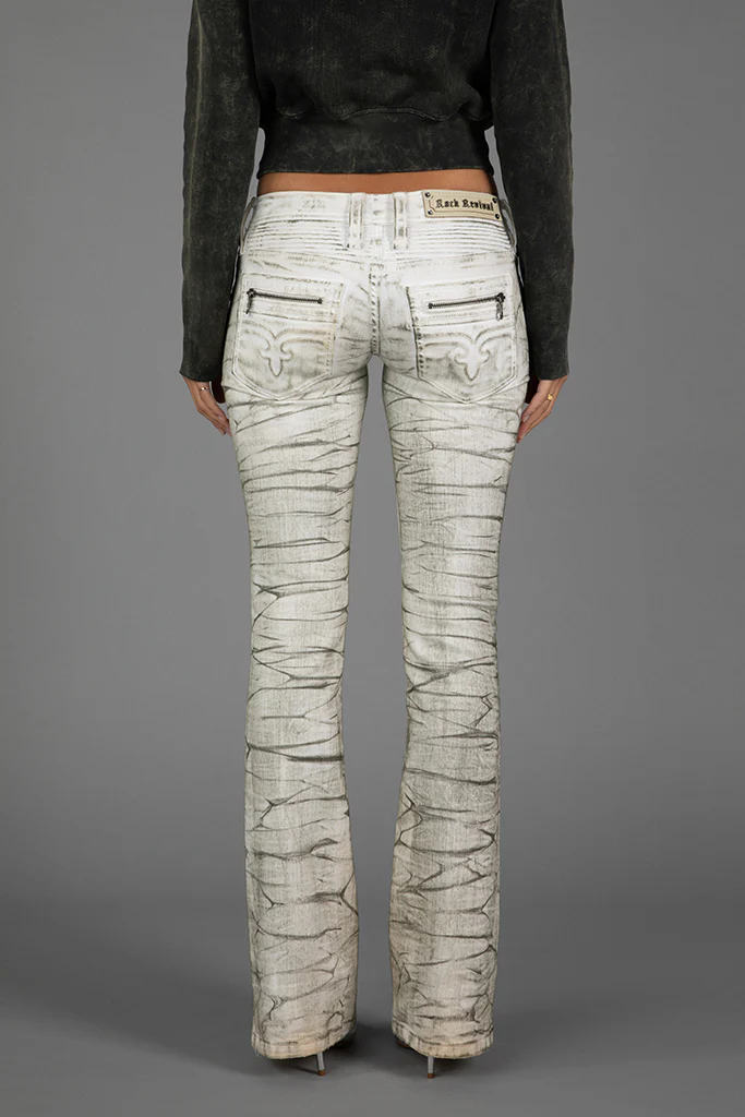 Kamil Super Low-Rise Moto Bootcut Jeans in Riot Frost - Image 7
