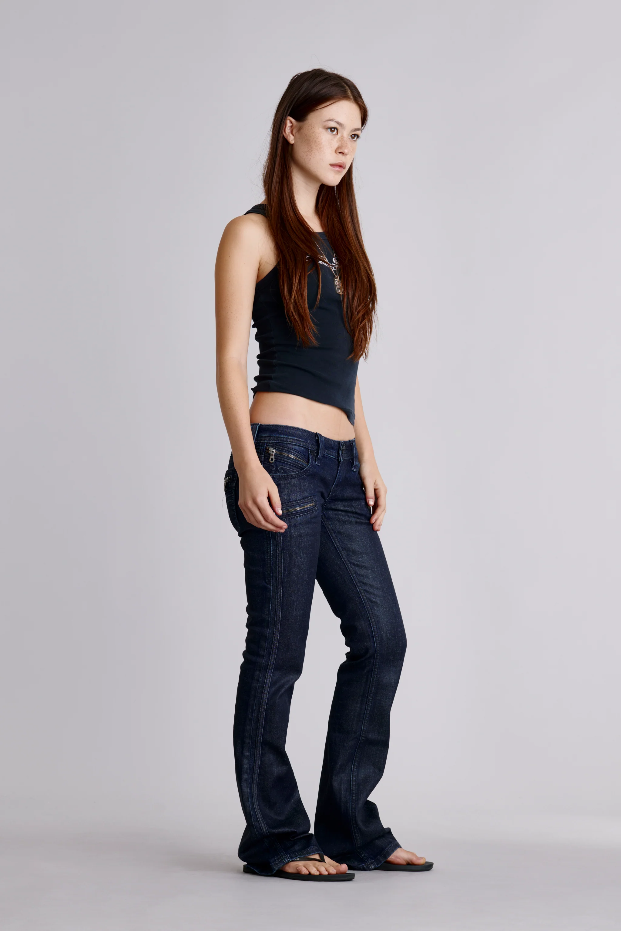 Kamil Super Low-Rise Moto Bootcut Jeans - Image 3
