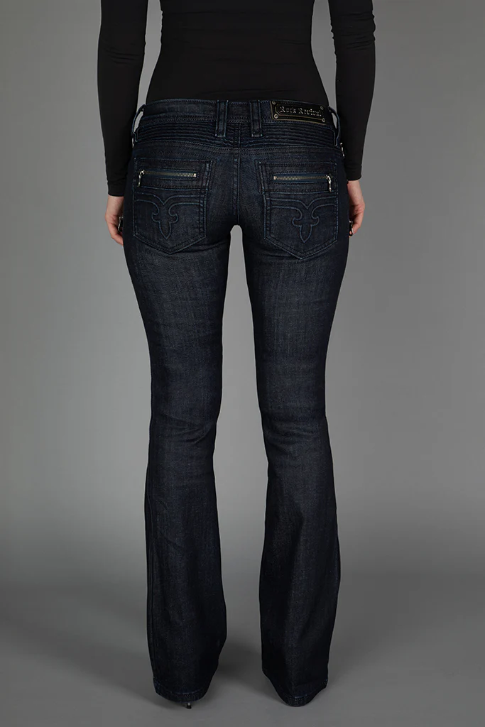 Kamil Super Low-Rise Moto Bootcut Jeans - Image 7