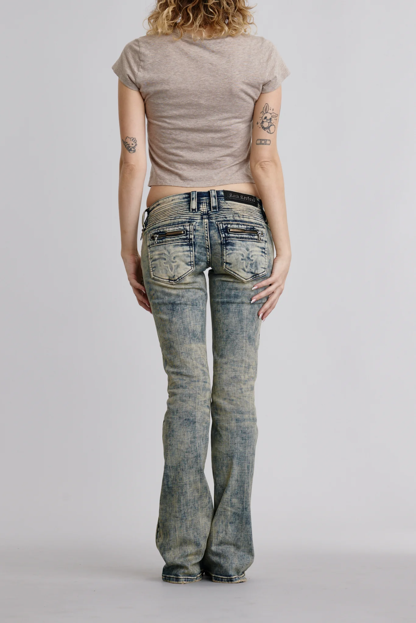Kamil Super Low-Rise Moto Bootcut Jeans in Phantom - Image 7