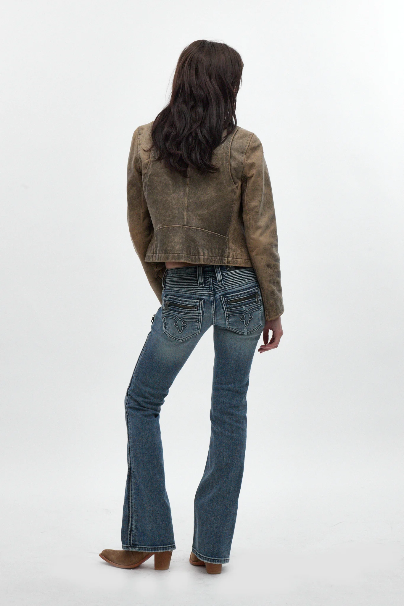 Kamil Super Low-Rise Bootcut Jeans in Blue - Image 5