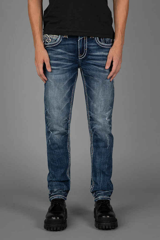 Karlo Alt Straight Jeans in Dark Blue - Image 3