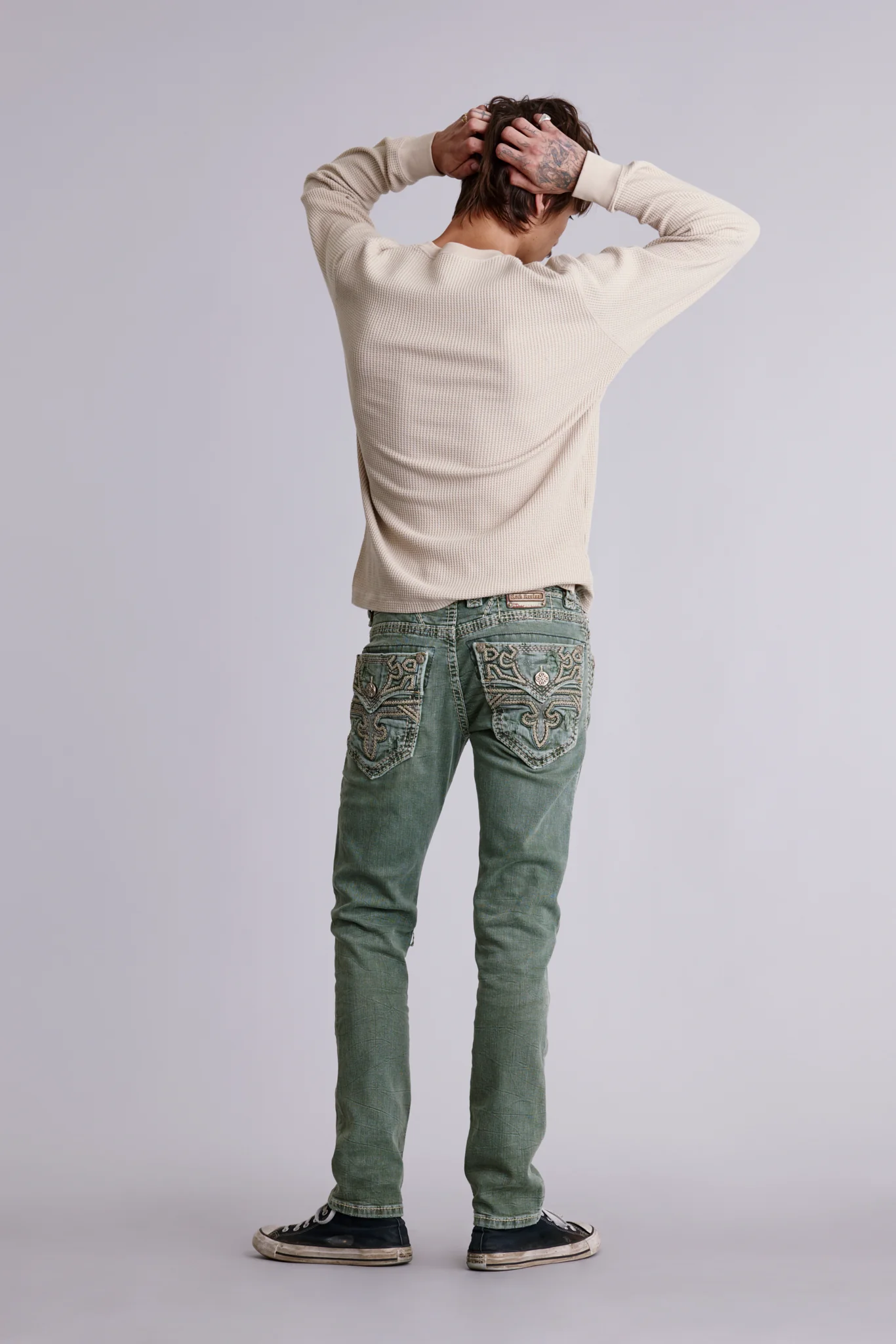 Kinsly Alt Straight Jeans in Green - Image 3
