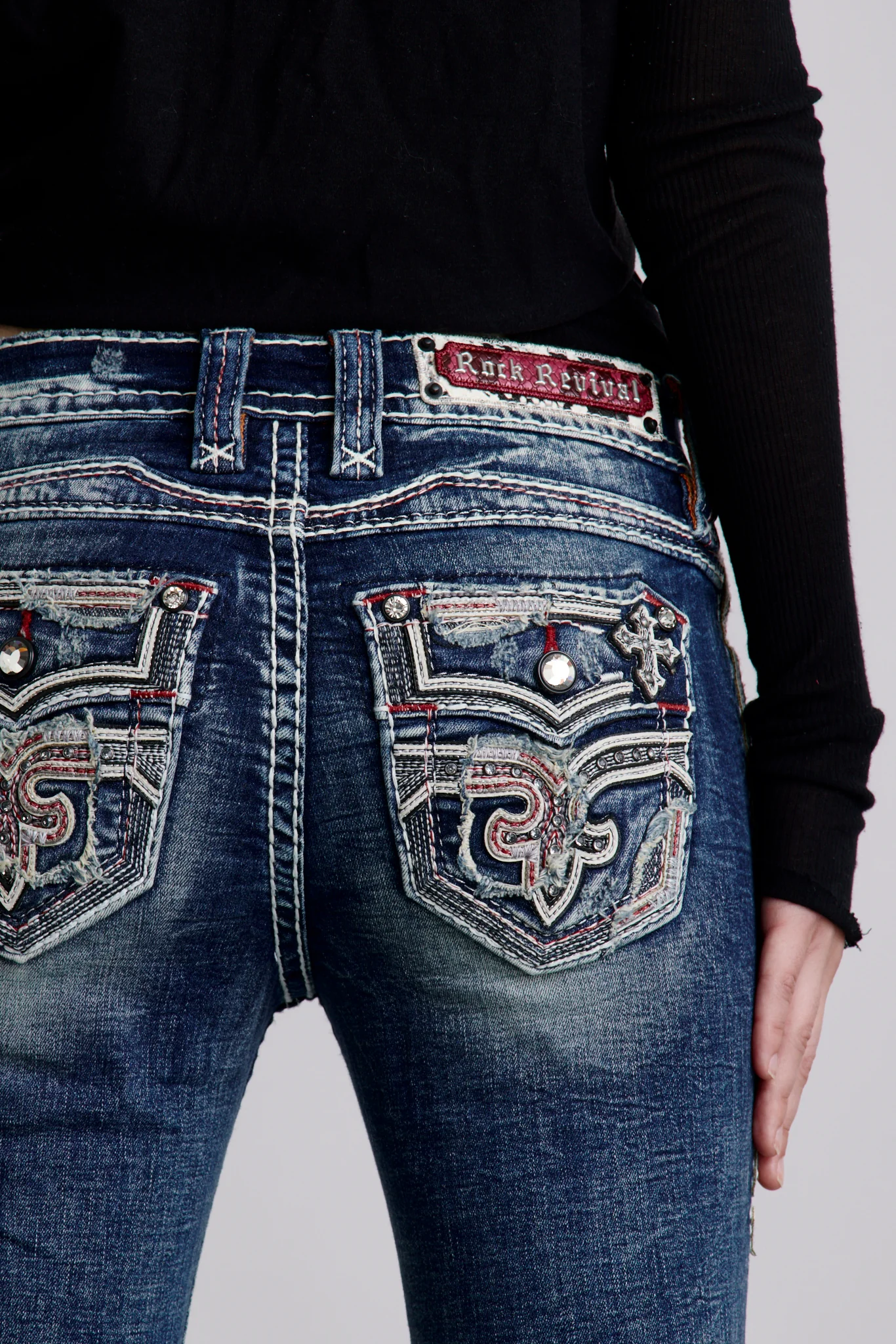Magdalen Bootcut Jeans in Dark Blue - Image 4