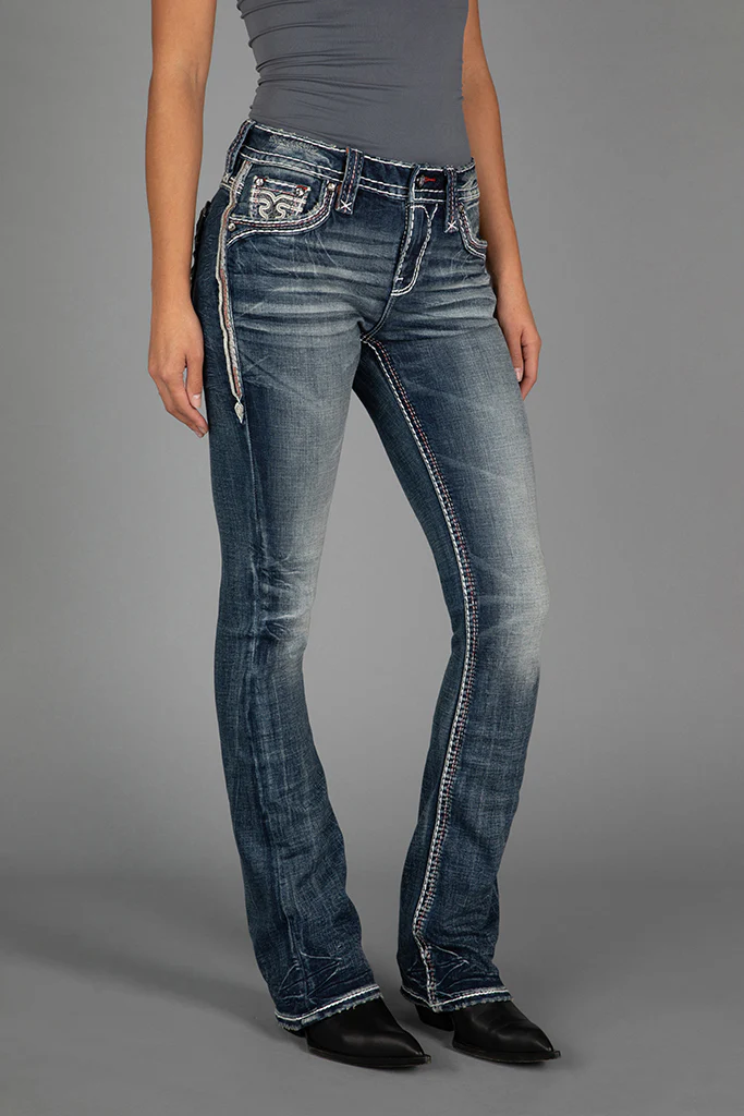 Magdalen Bootcut Jeans in Dark Blue - Image 6
