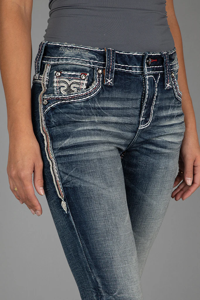 Magdalen Bootcut Jeans in Dark Blue - Image 7