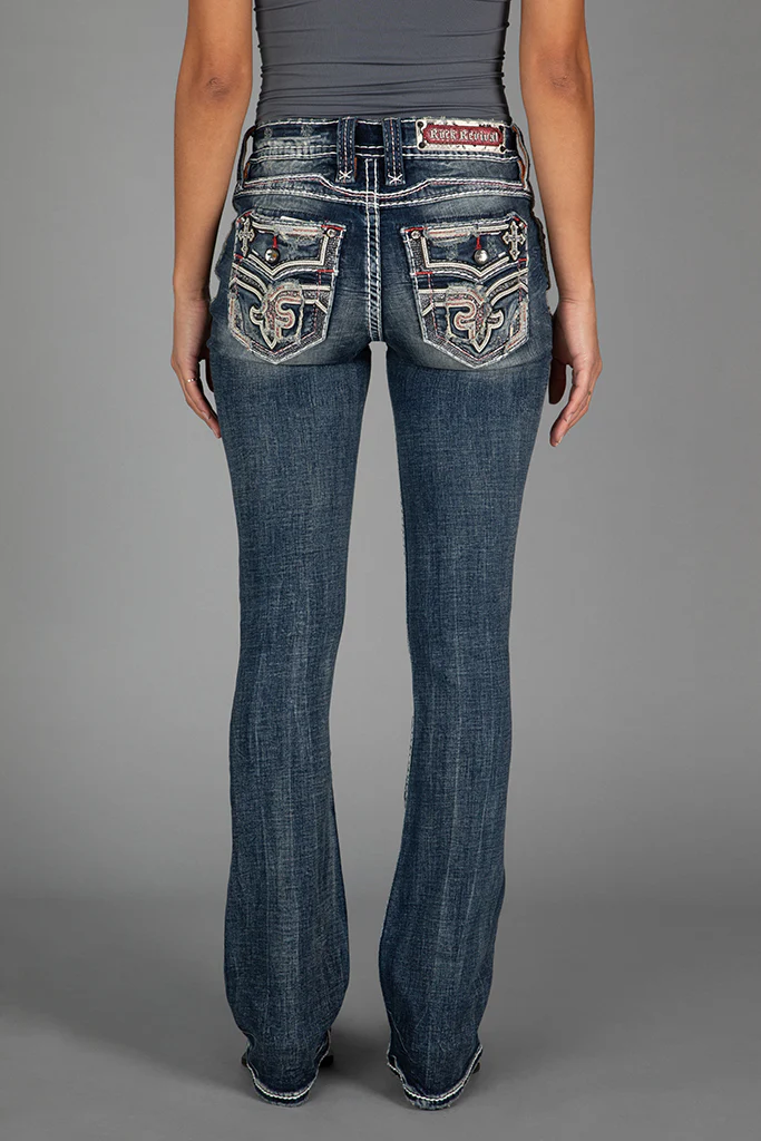 Magdalen Bootcut Jeans in Dark Blue - Image 8