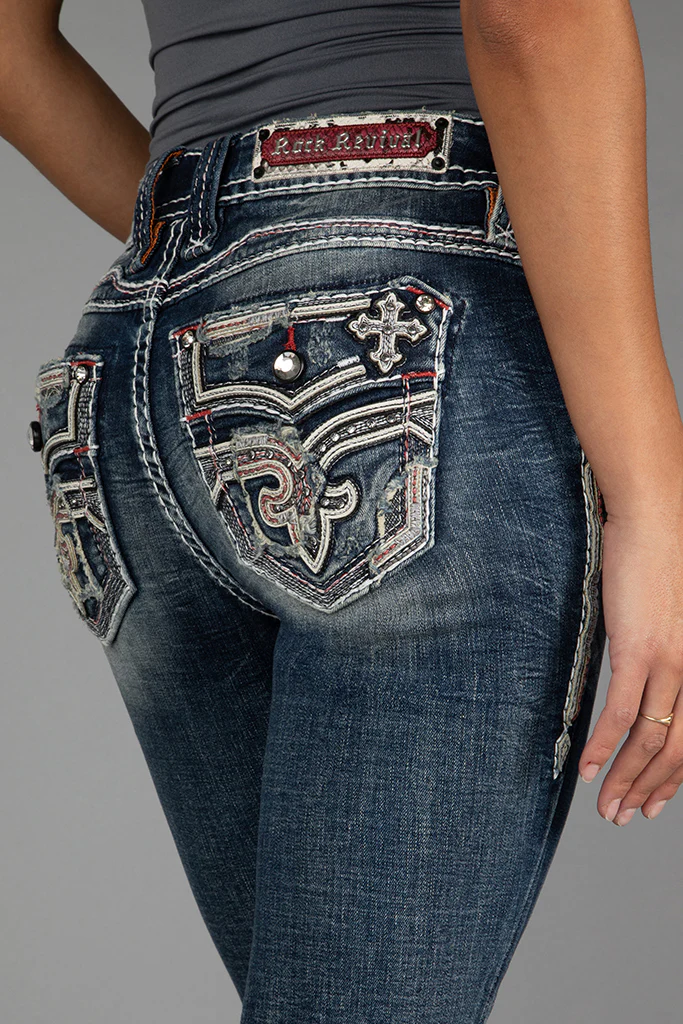 Magdalen Bootcut Jeans in Dark Blue - Image 9