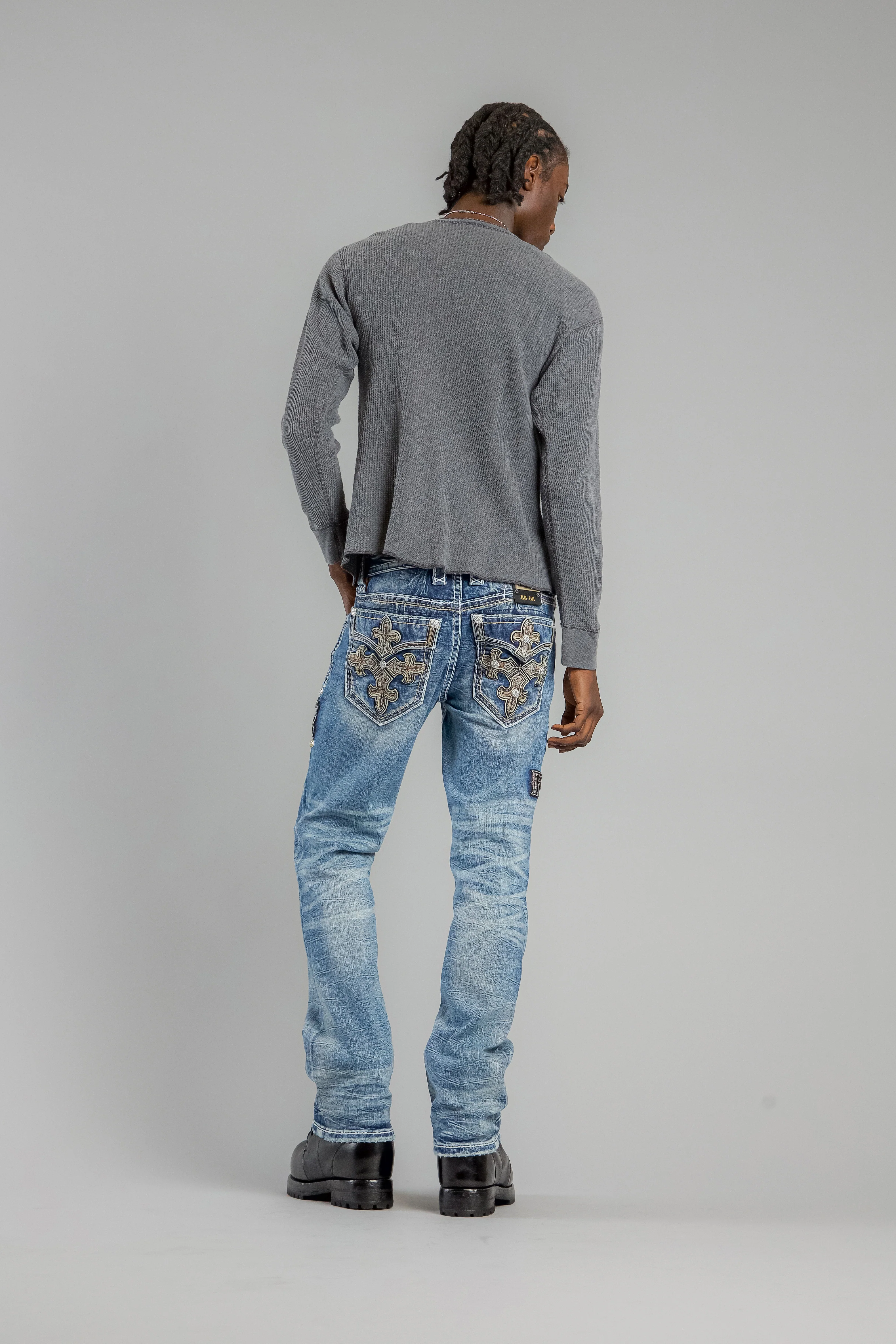 Mason Bootcut Jeans in Medium Blue - GR Collection - Image 3