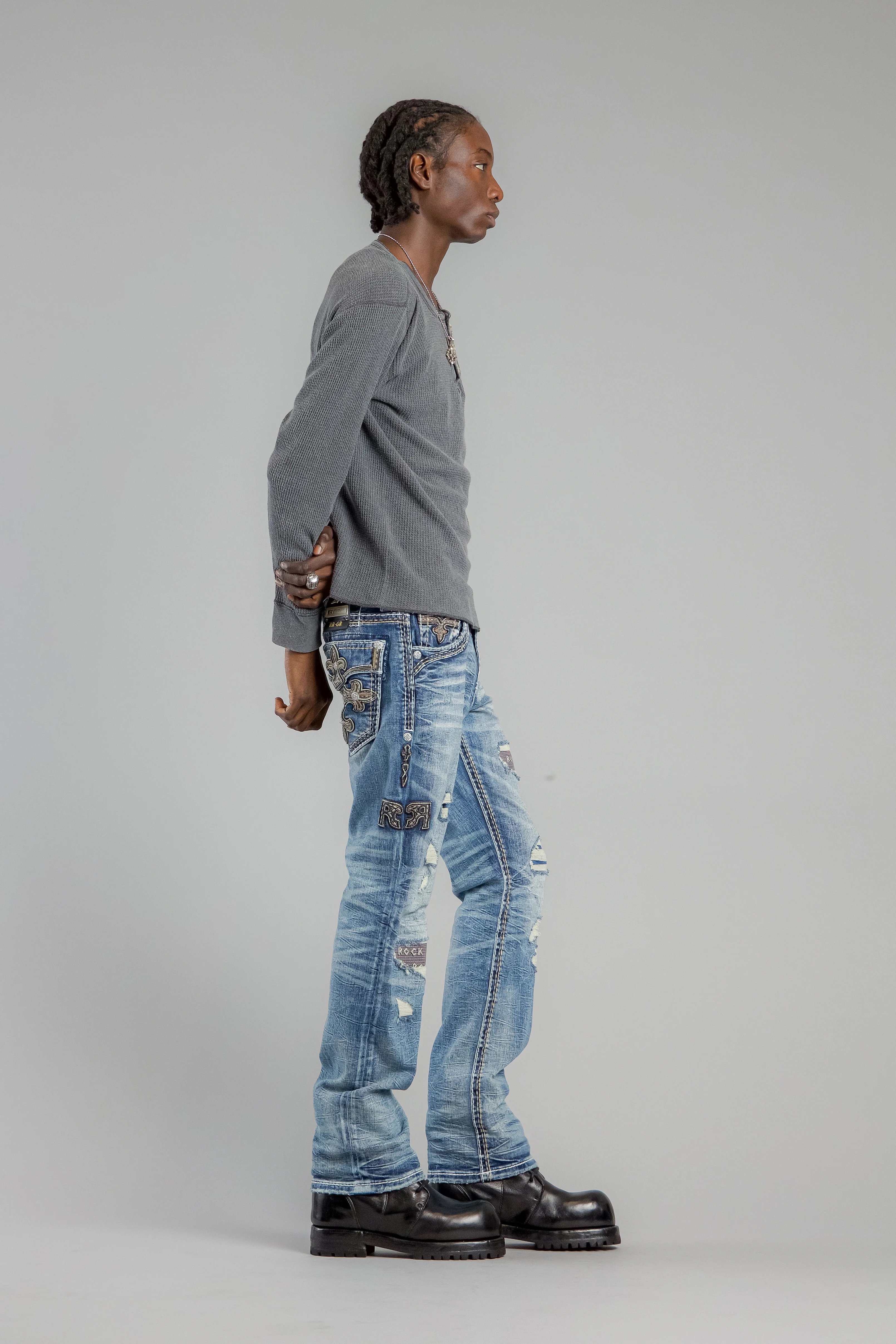 Mason Bootcut Jeans in Medium Blue - GR Collection - Image 4