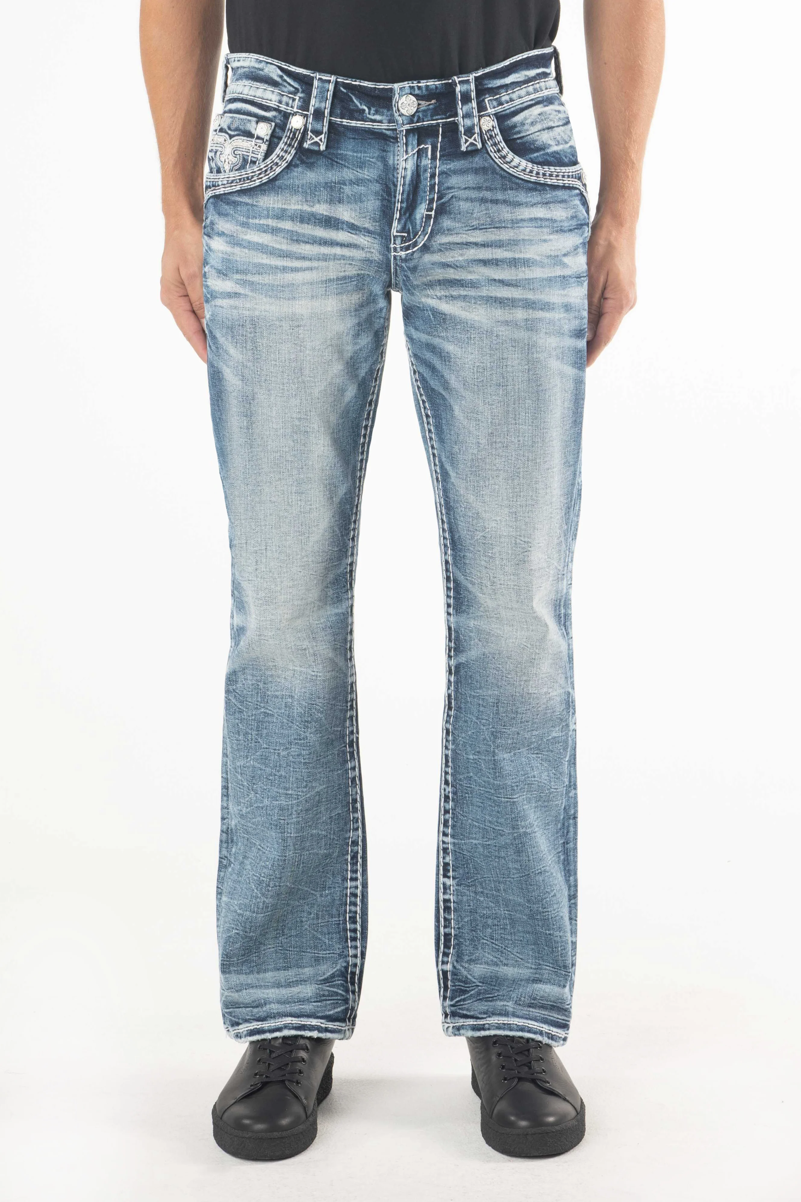 Mckay Bootcut Jeans in Medium Blue - Image 4