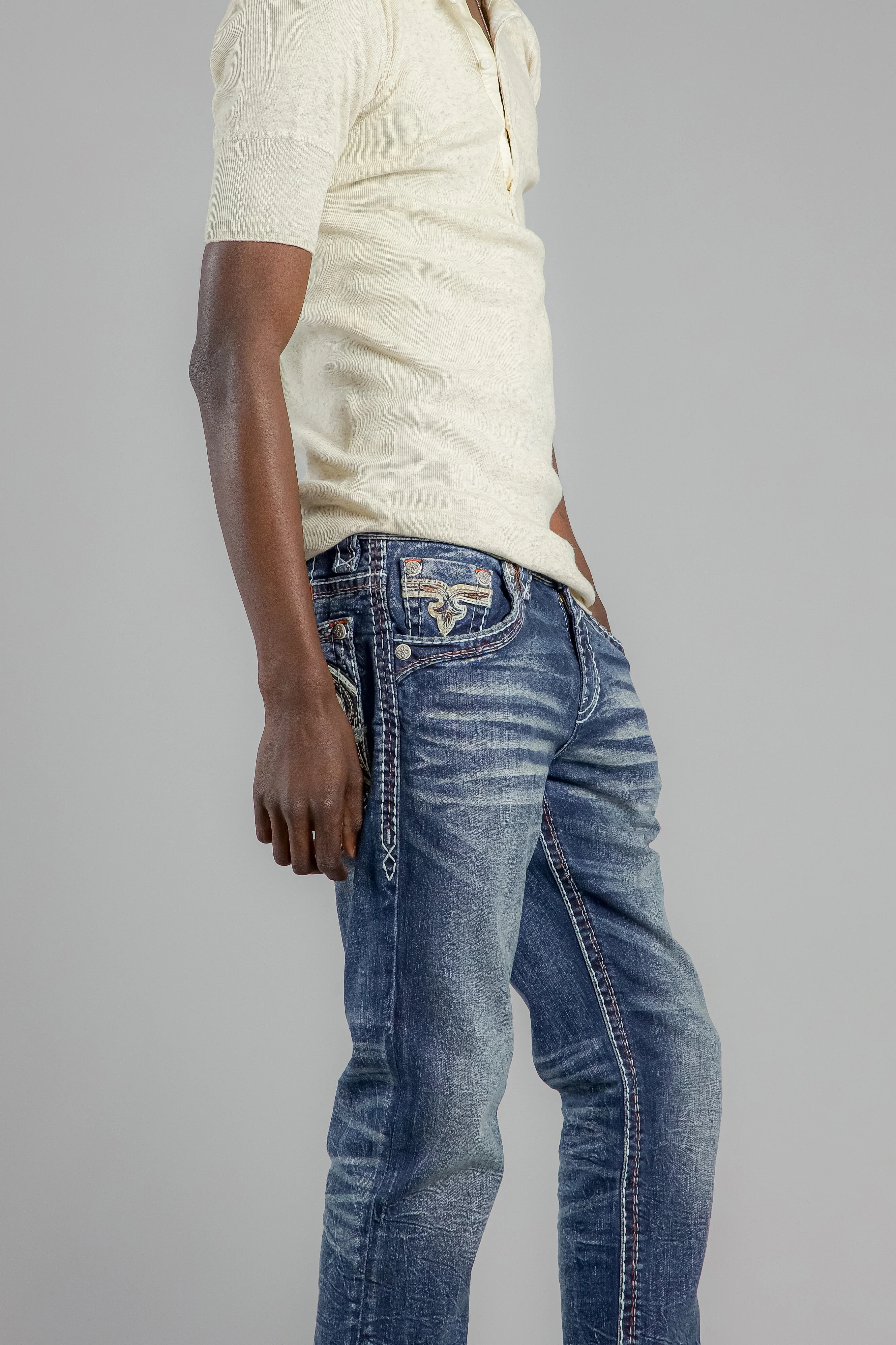 Miguel Straight Jeans in Medium Blue - Image 5