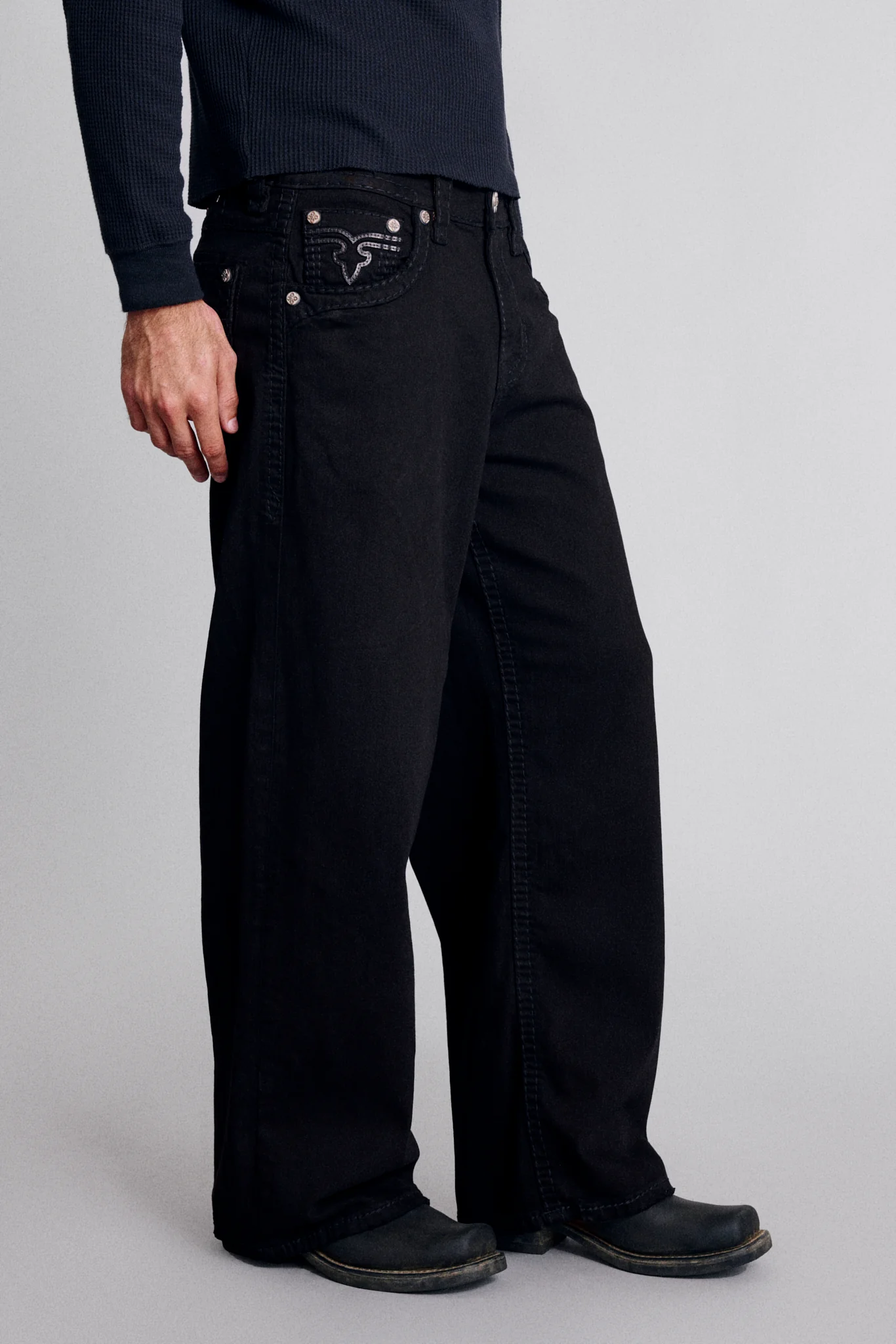 Newton Baggy 3 Jeans in Black Midnight - Image 7