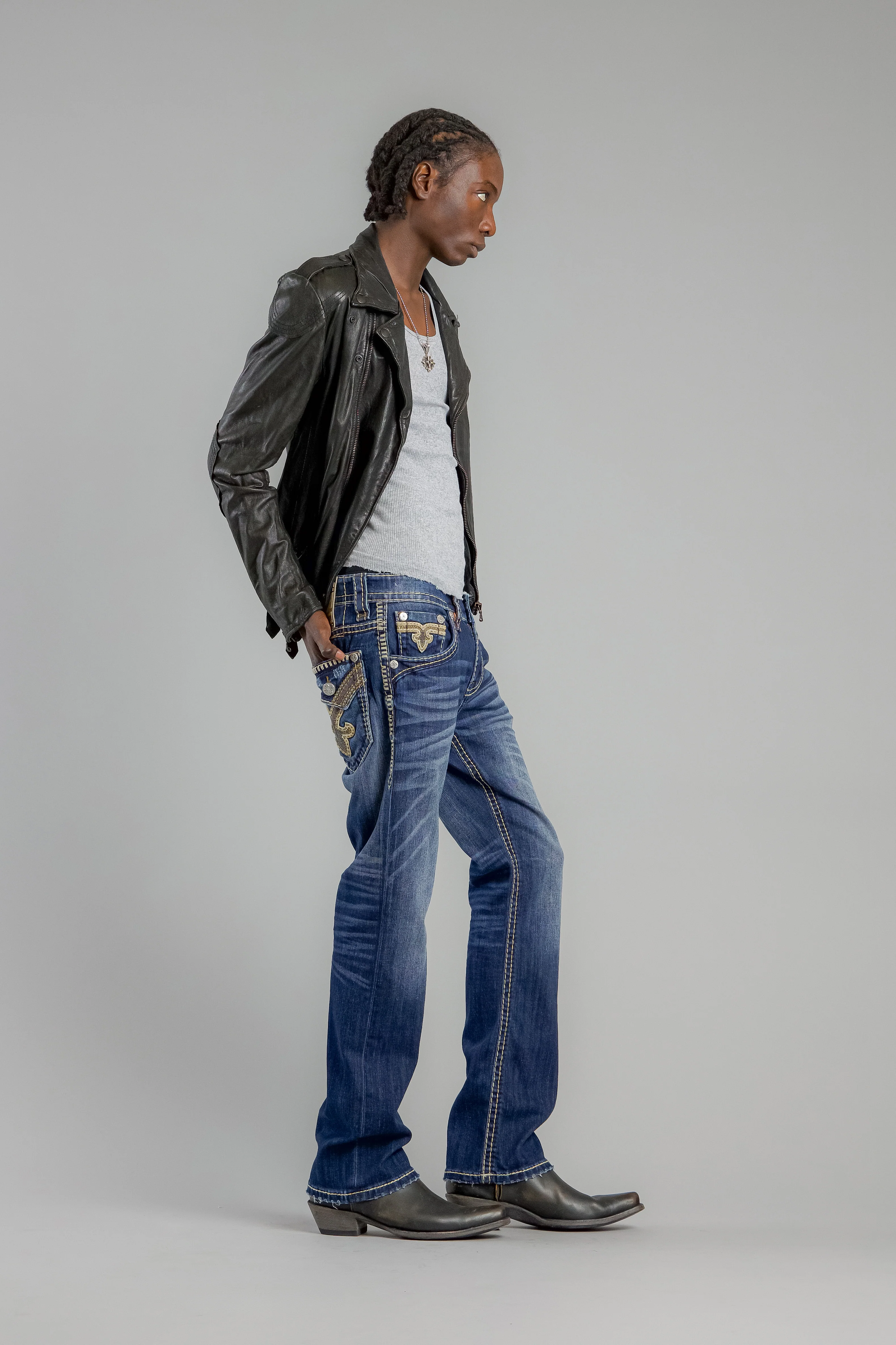Prarie Bootcut Jeans in Dark Blue - Image 4