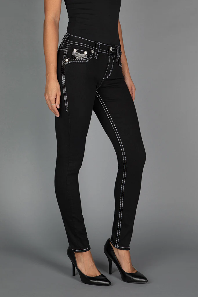 Raanan Skinny Jeans in Black - Image 7
