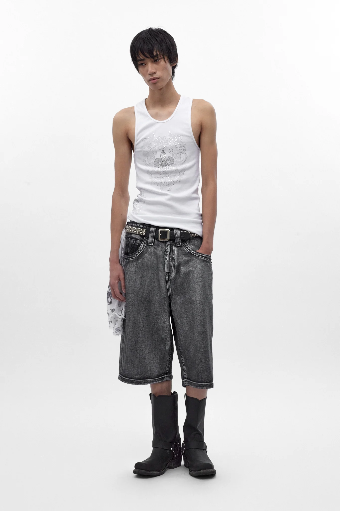 Rock Revival by Jaded London Silver Dust Shorts (M)